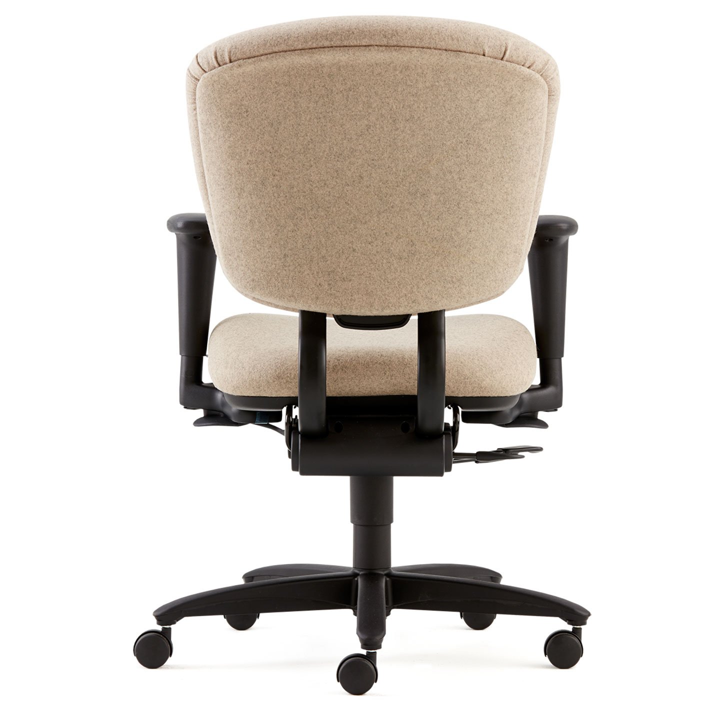 Haworth Improv H E desk chair in beige upholstery back view