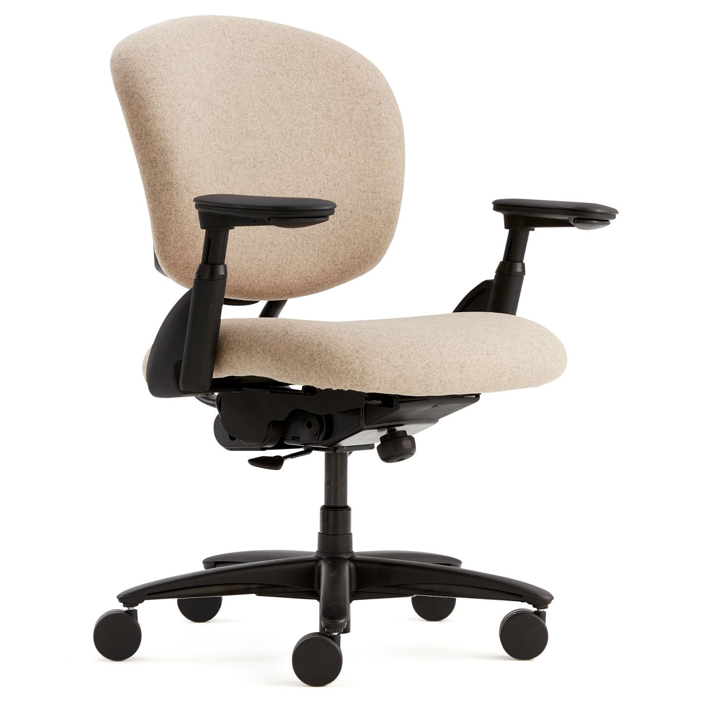 Haworth Improv XL desk chair in beige upholstery angularview