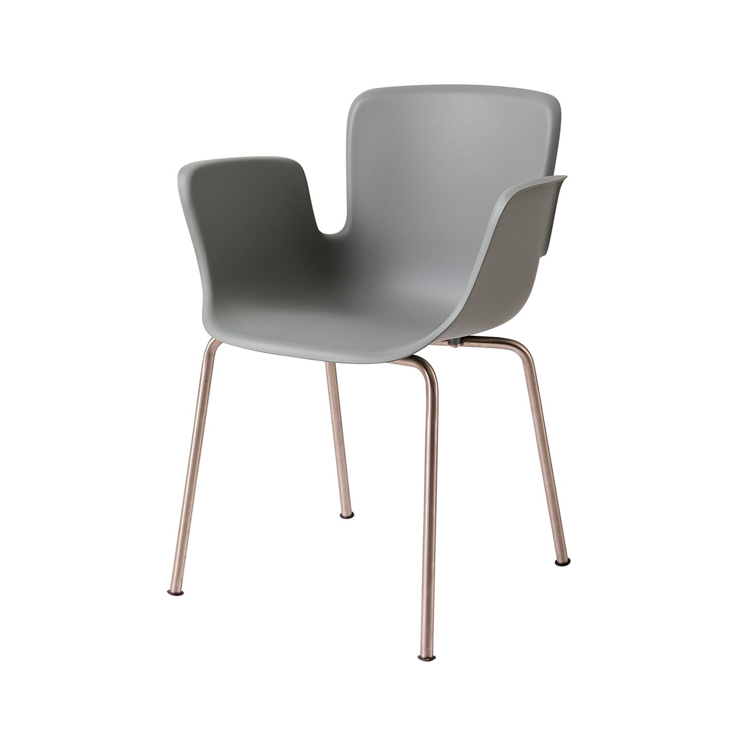 Juli Re-Plastic is the four-leg base outdoor chair made of stainless steel and the shell is realized with recycled and recyclable polypropylene reinforced with fibreglass. 