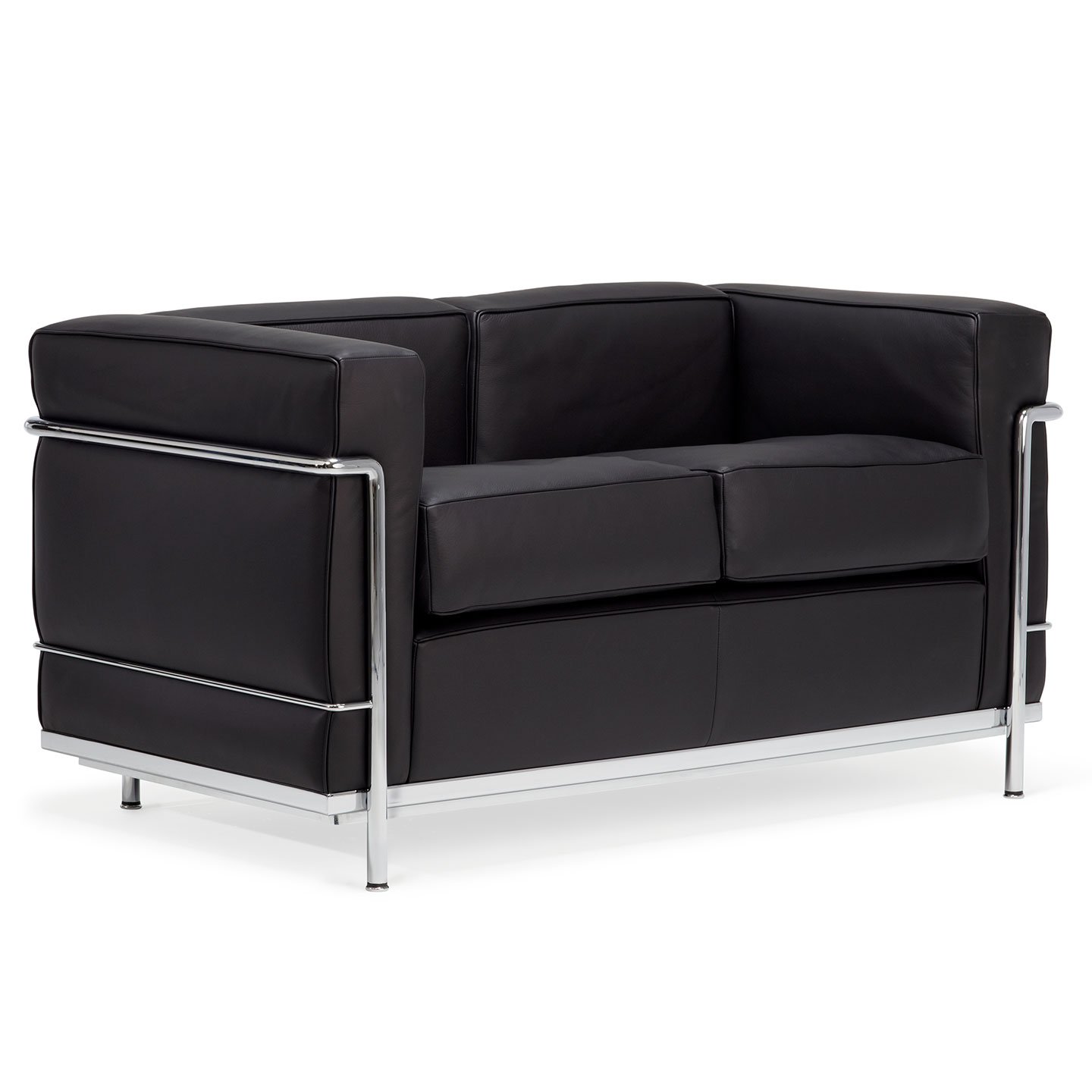 Haworth LC 2 lounge two seater sofa in black leather