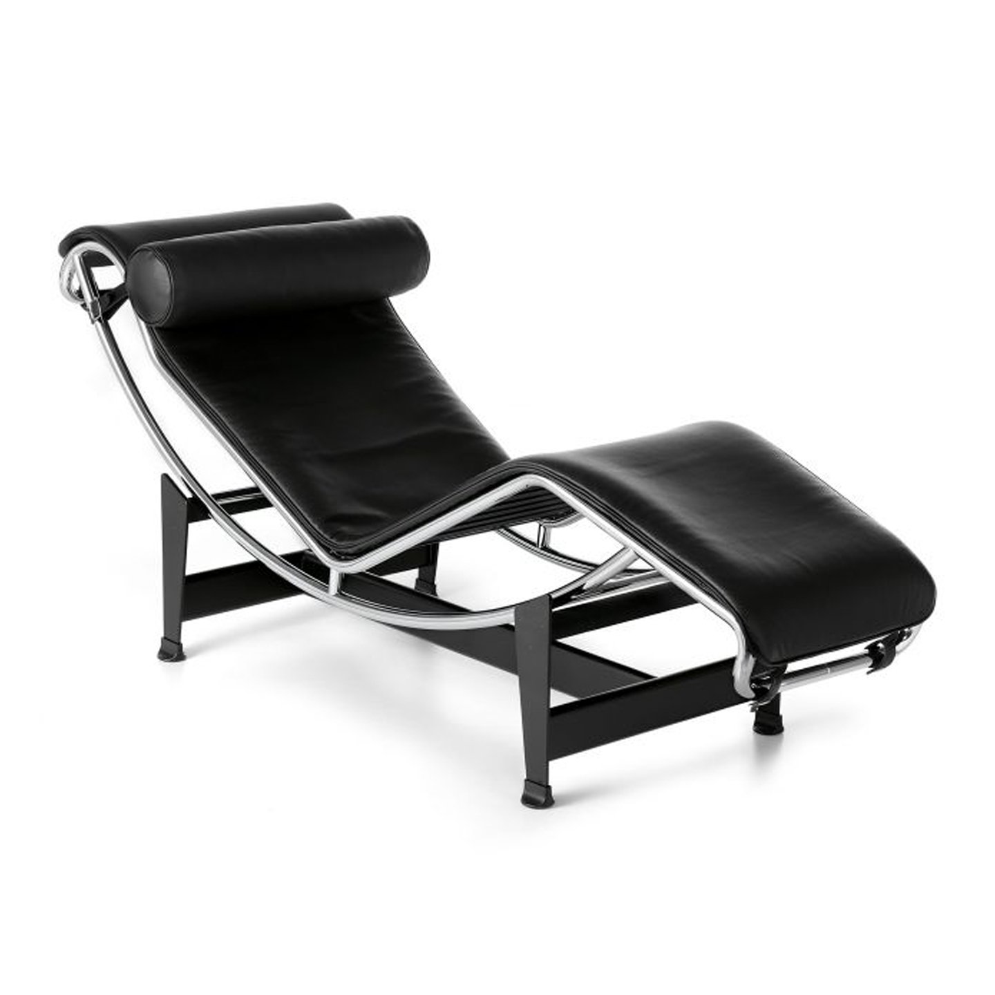 Haworth LC4 lounge chair in black leather in an angular view