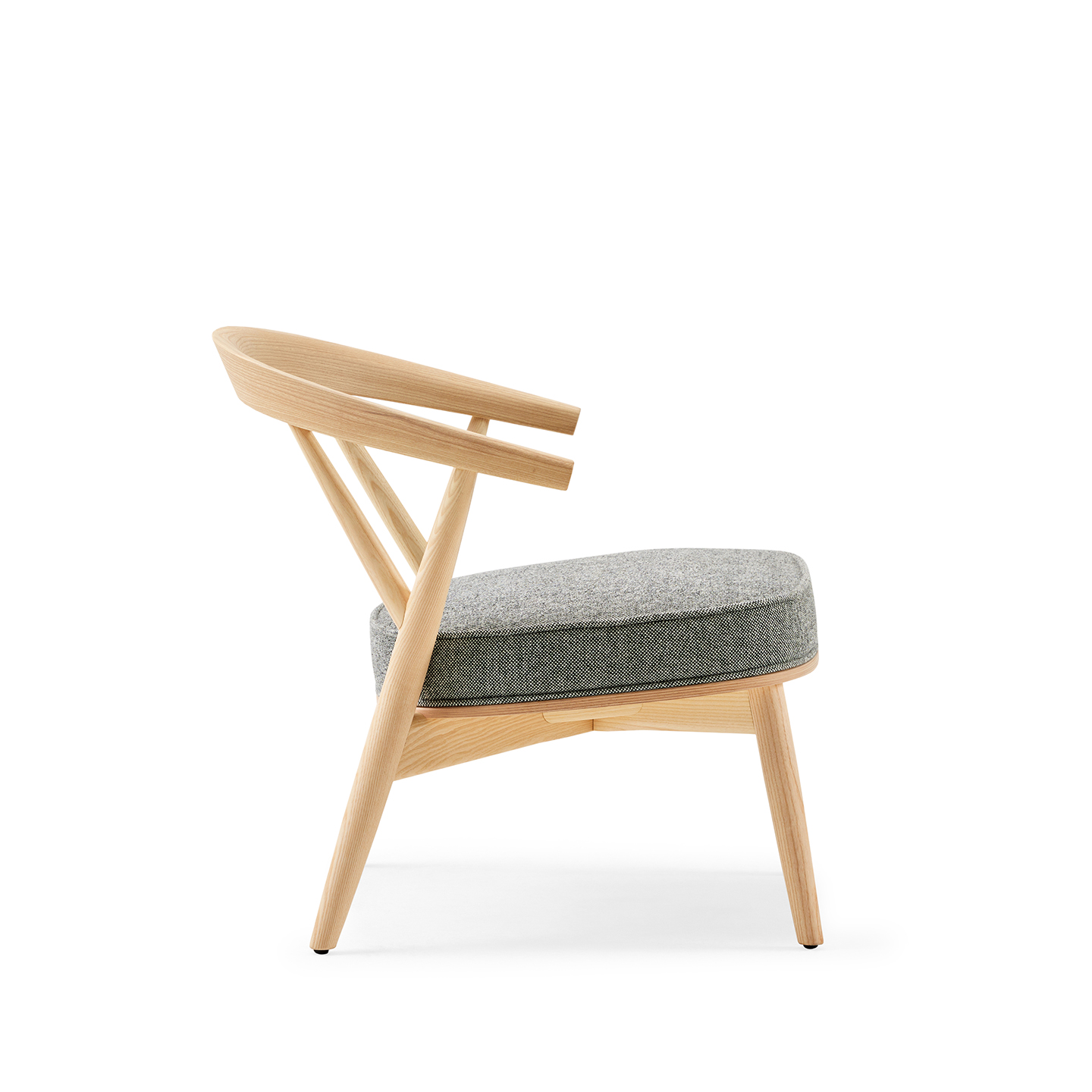 White sweep photography of Cappellini's Newood Light Chair and Stool 