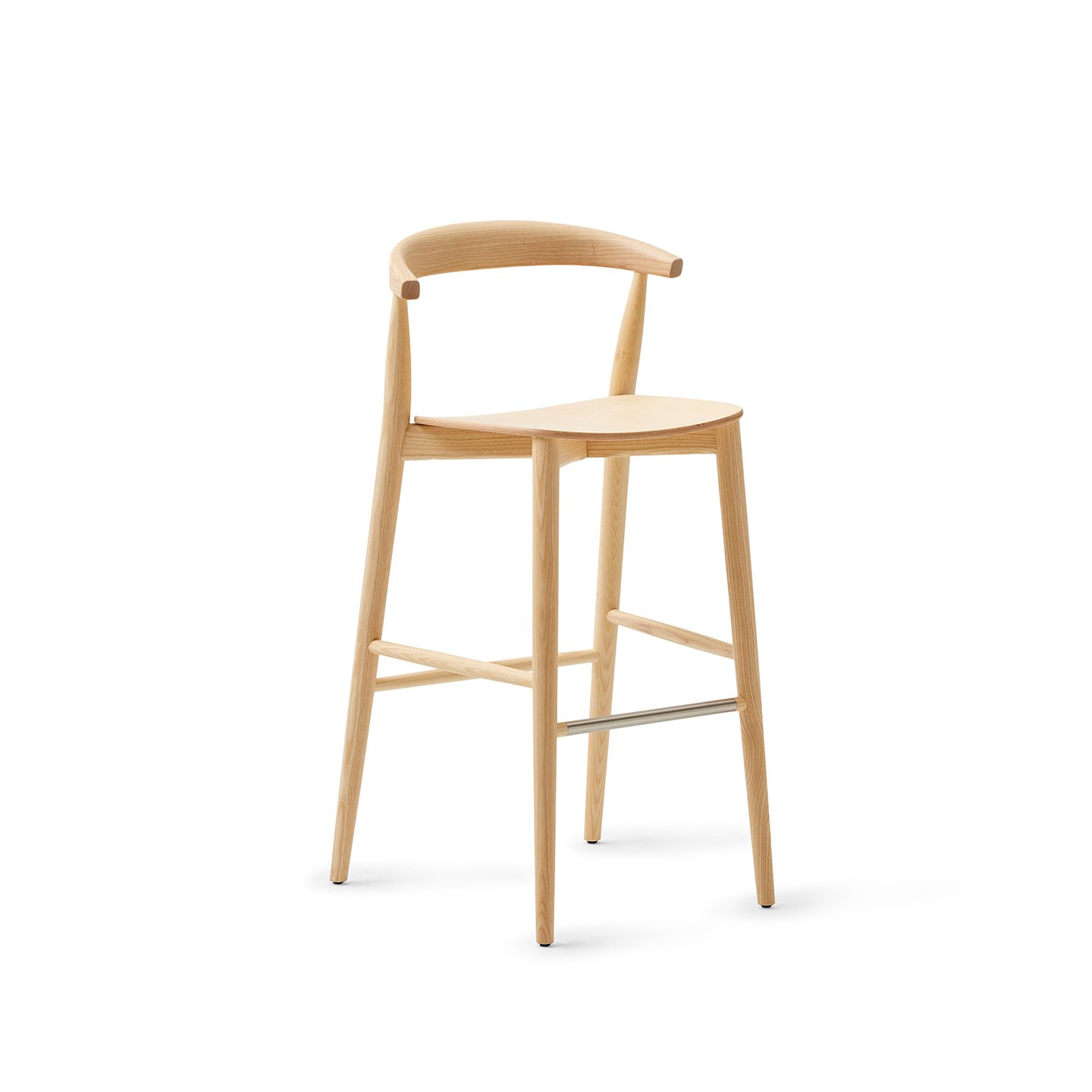 White sweep photography of Cappellini's Newood Light Chair and Stool 