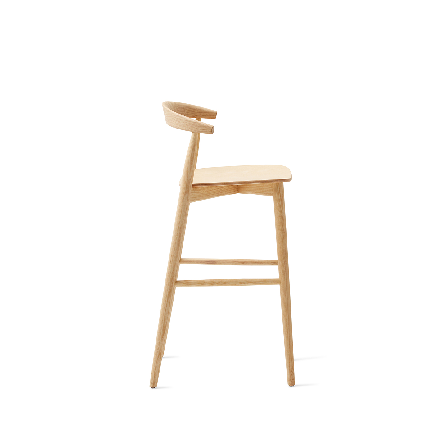 White sweep photography of Cappellini's Newood Light Chair and Stool 