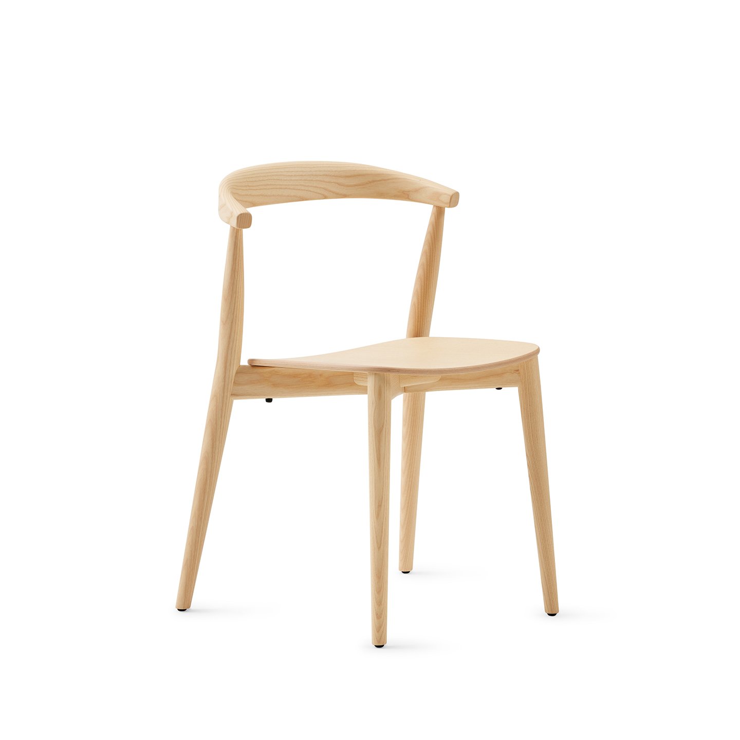 White sweep photography of Cappellini's Newood Light Chair and Stool 