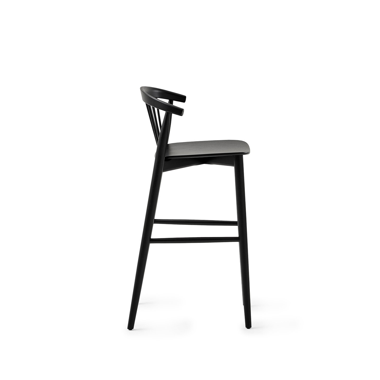 White sweep photography of Cappellini's Newood Guest Chair and High Stool 