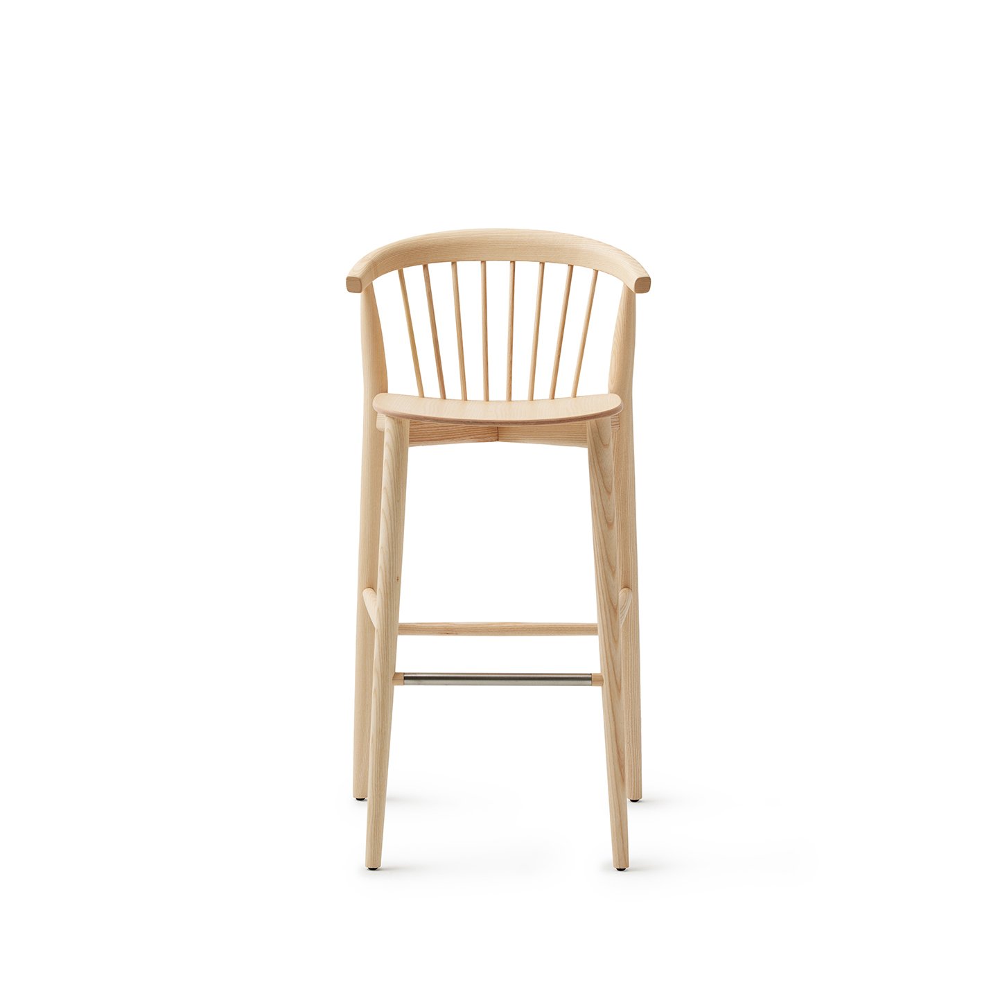 White sweep photography of Cappellini's Newood Guest Chair and High Stool 