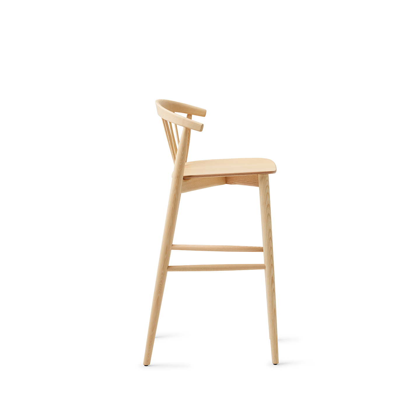 White sweep photography of Cappellini's Newood Guest Chair and High Stool 