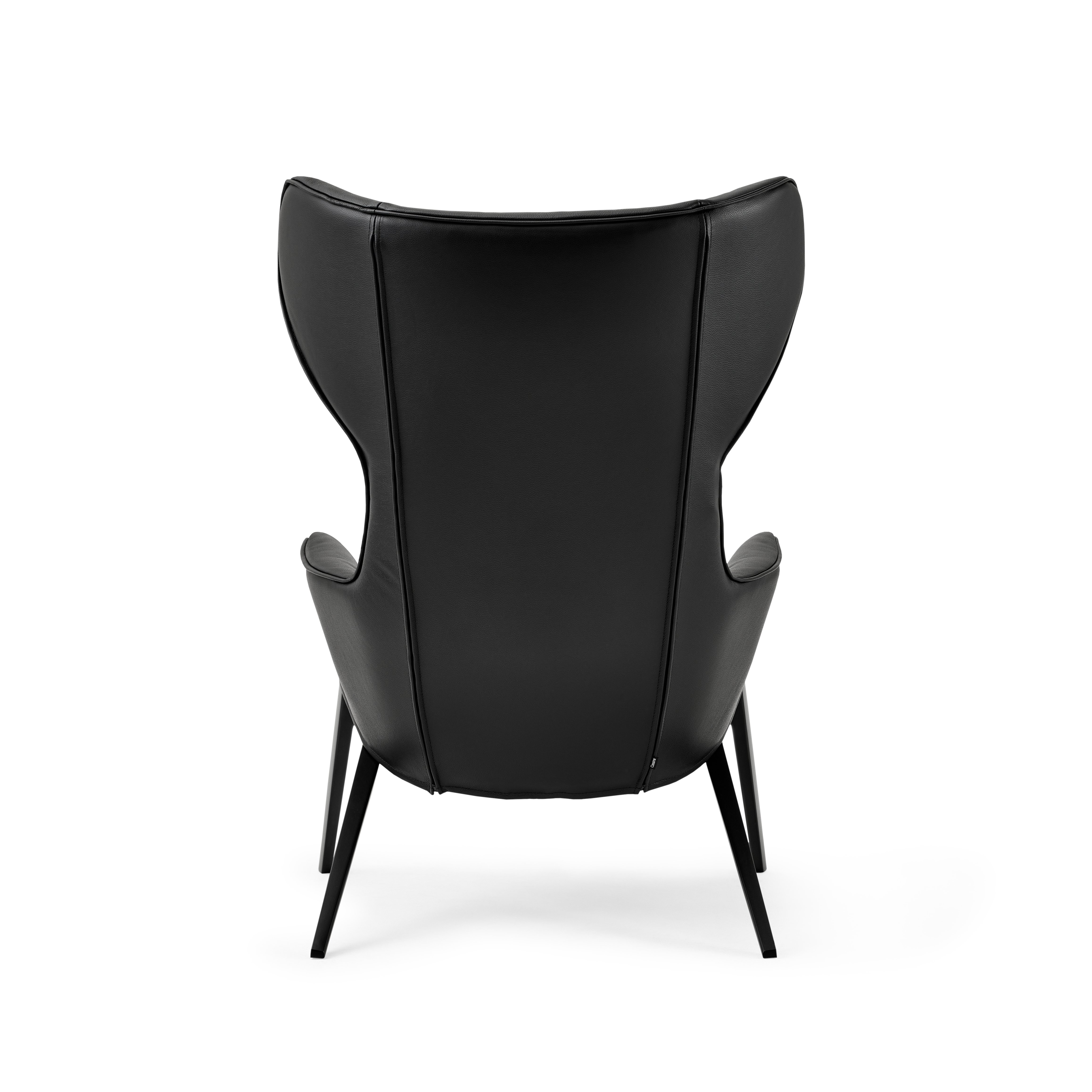 Detail back shot of the P22 lounge chair in Grafite