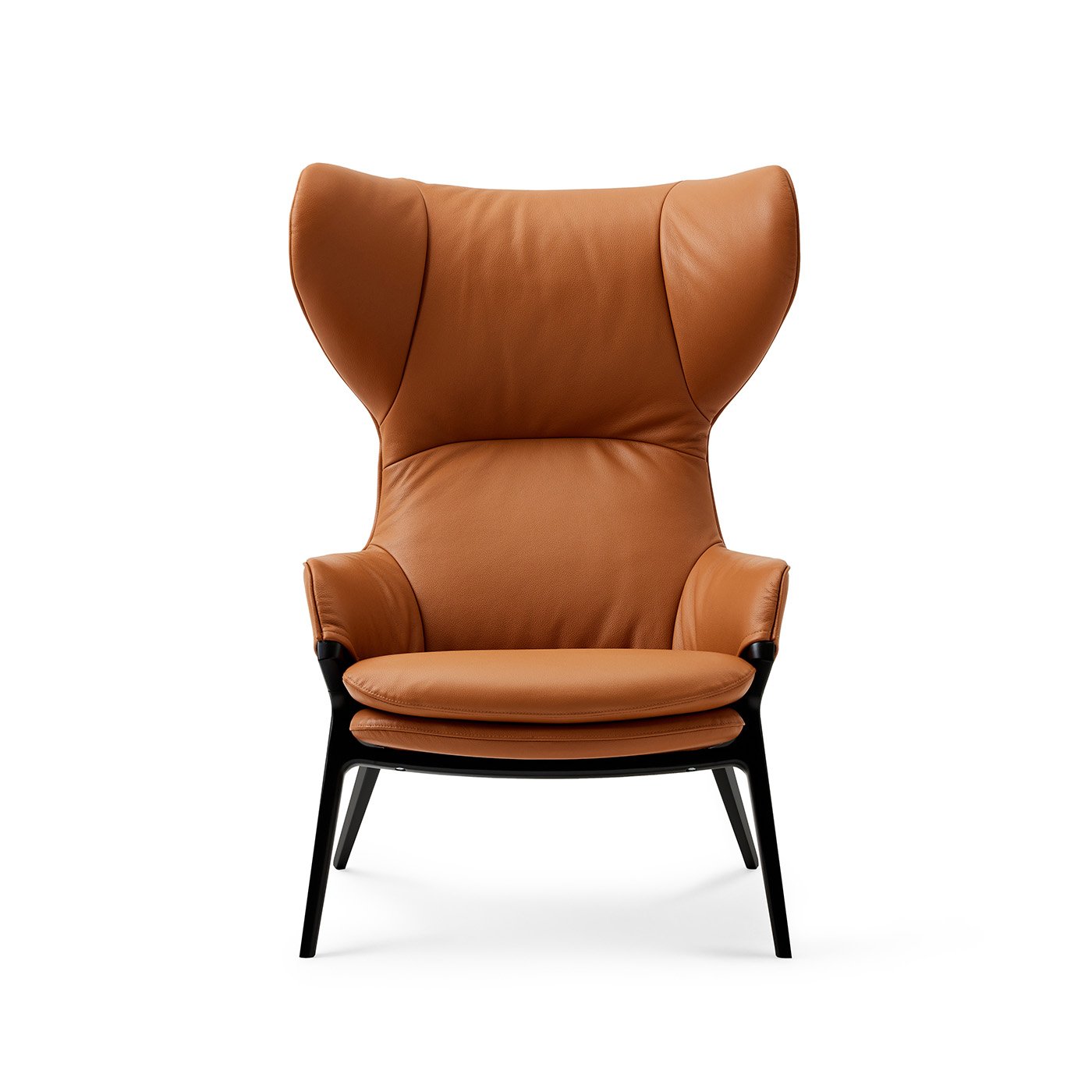 Detail front shot of the P22 lounge chair in Ambra