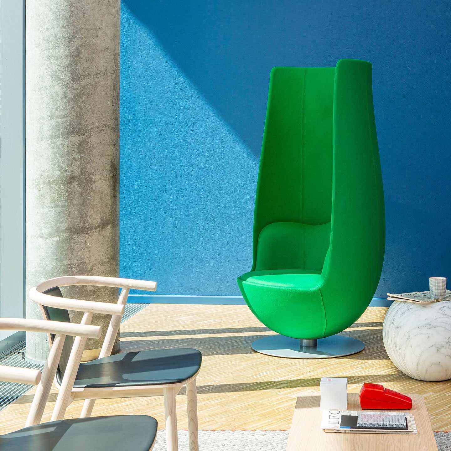 Green tulip chair sales