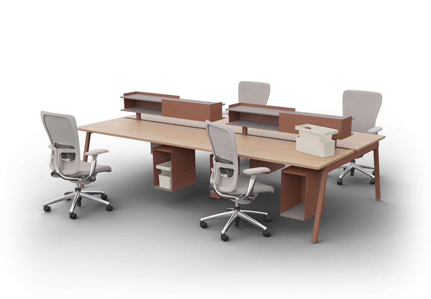 Active Components with four individual workspace with Zody chair