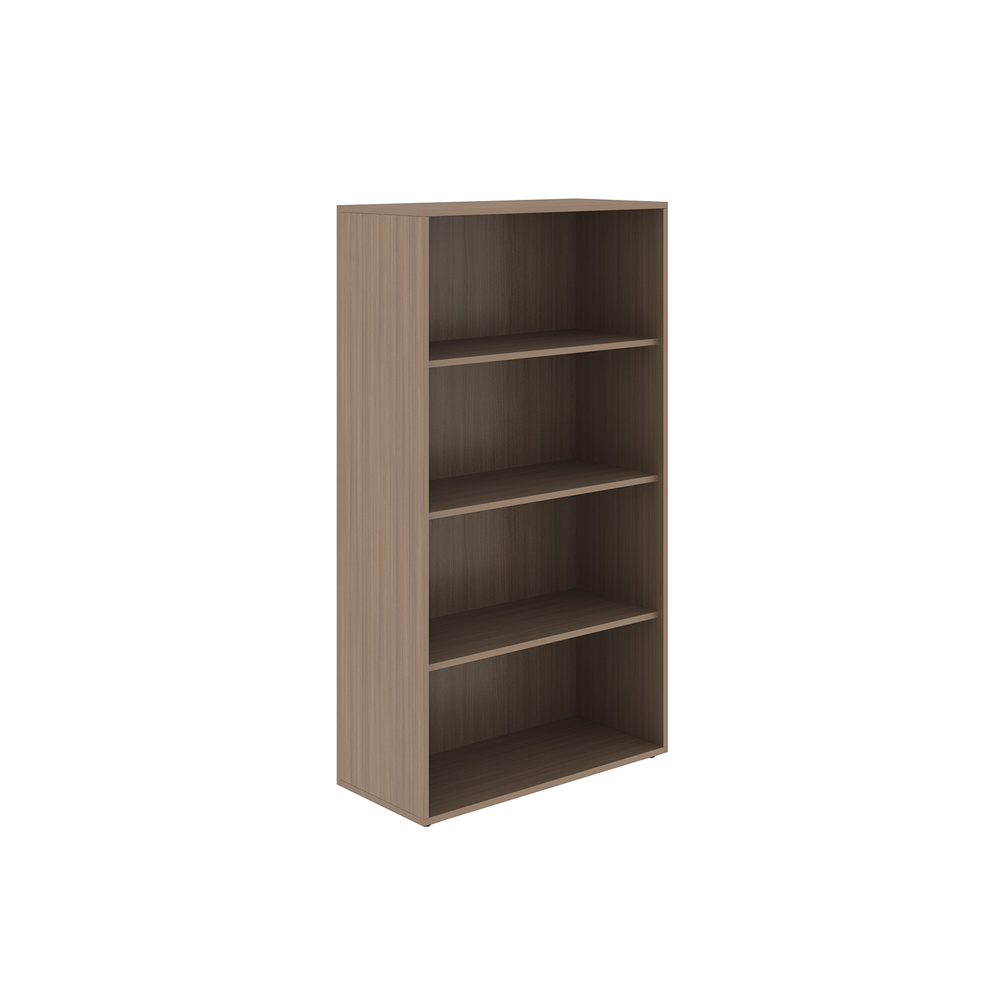 Tall bookcase in walnut woodgrain finish