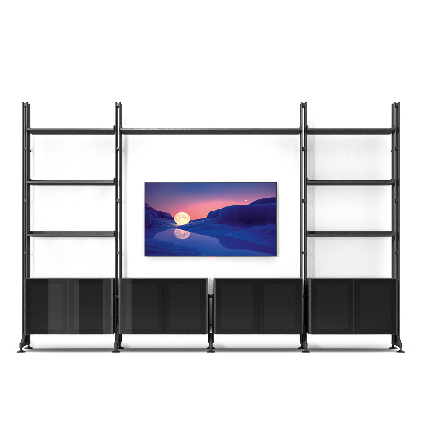 Infinito Wall shelving in black 