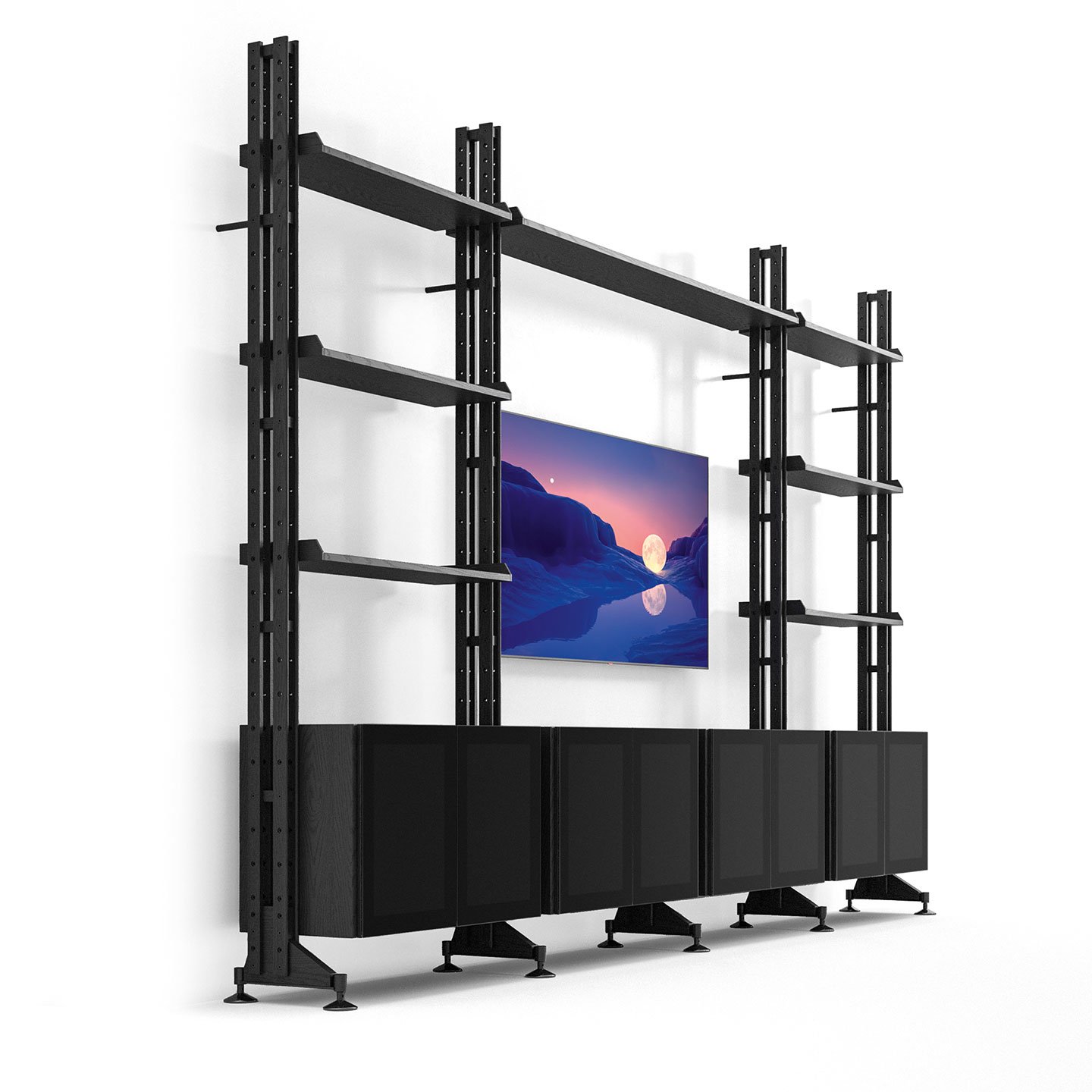 Infinito Wall shelving in black 