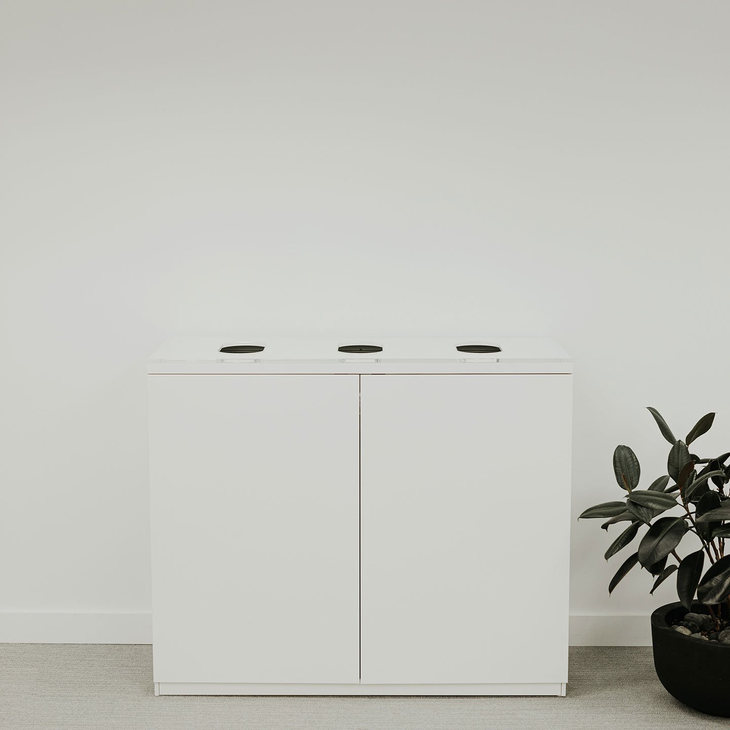 Three section X Series recycling unit in white 