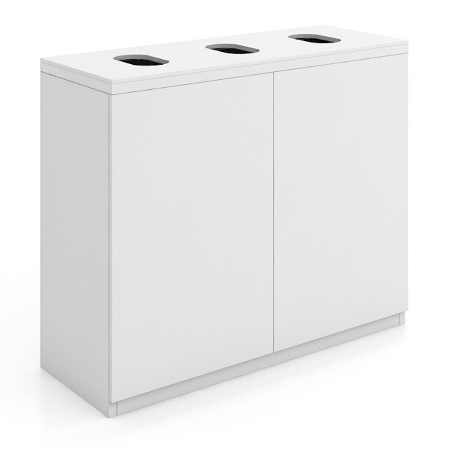 Three section X Series recycling unit in white 