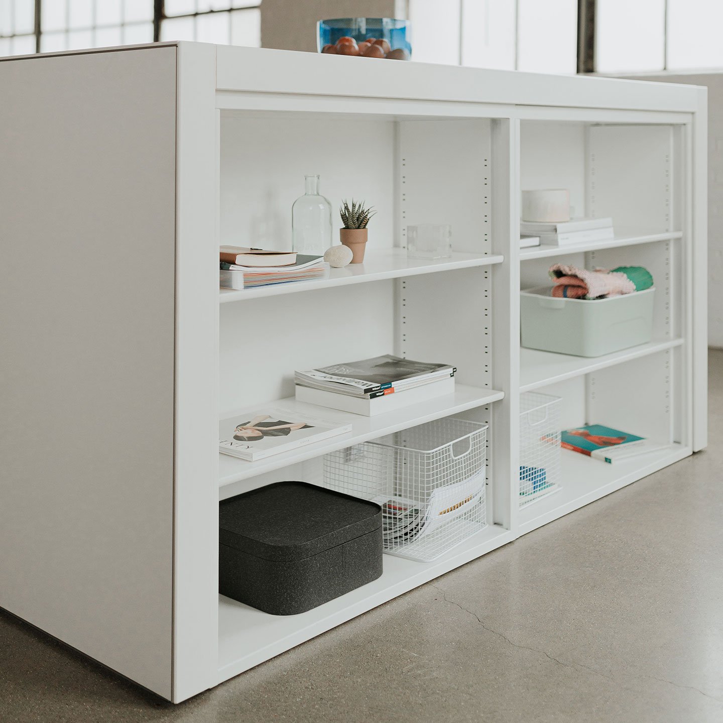 Open Front - 3 Shelves - Metal - Storage Cabinet