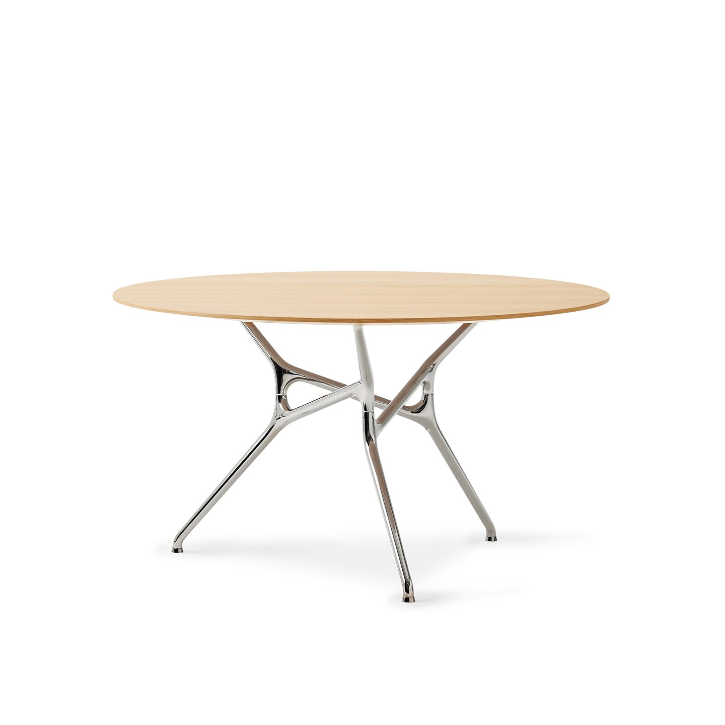 White sweep photography of Cappellini's Branch Table in Stained Oak and Natural Oak