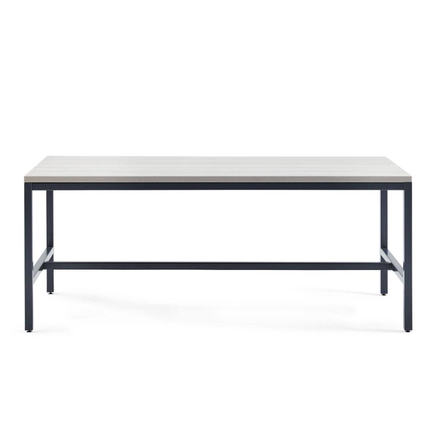 Haworth cultivate table with 4 metal black legs and laminate finish 