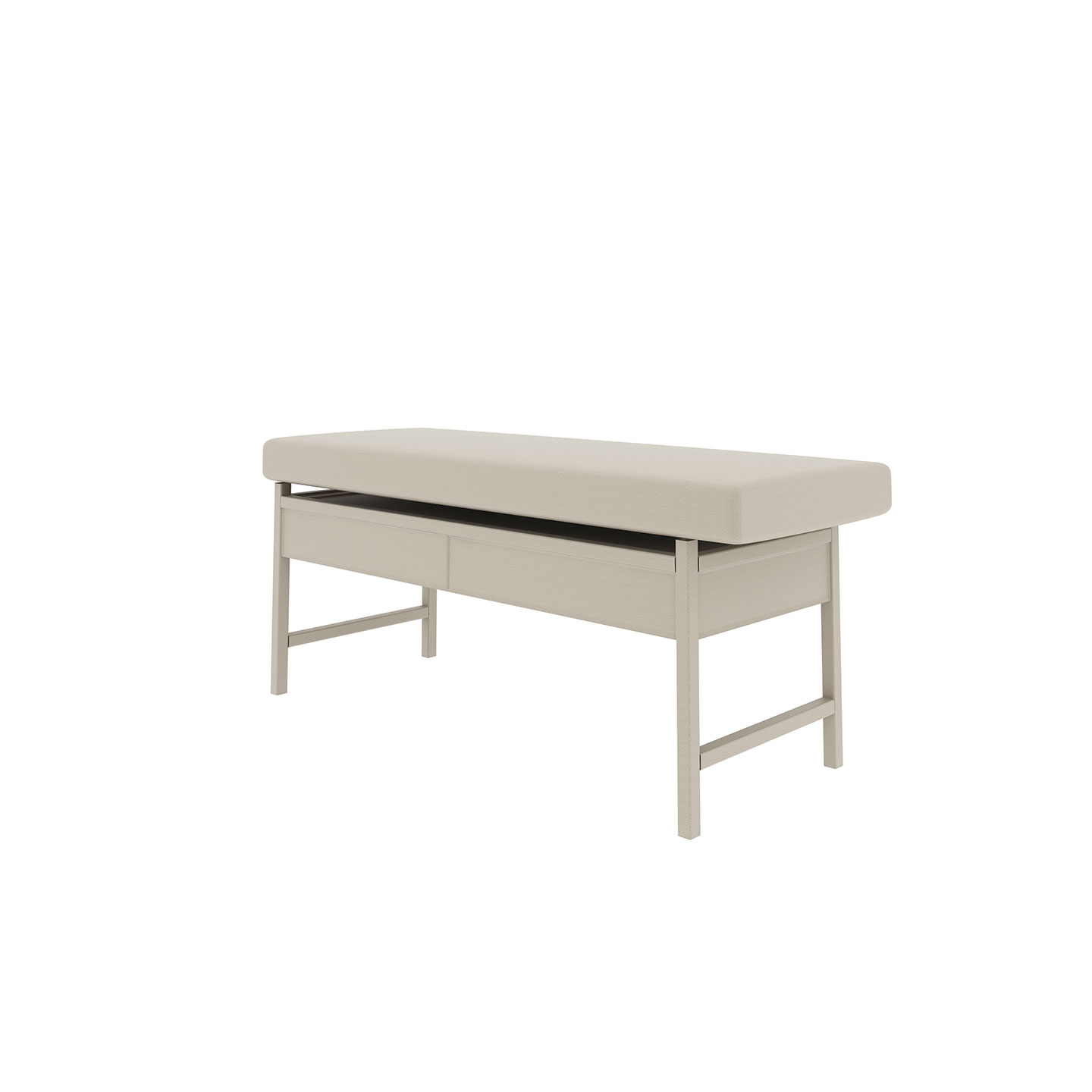 Haworth Manual exam table with 4 legs and vinyl upholstery