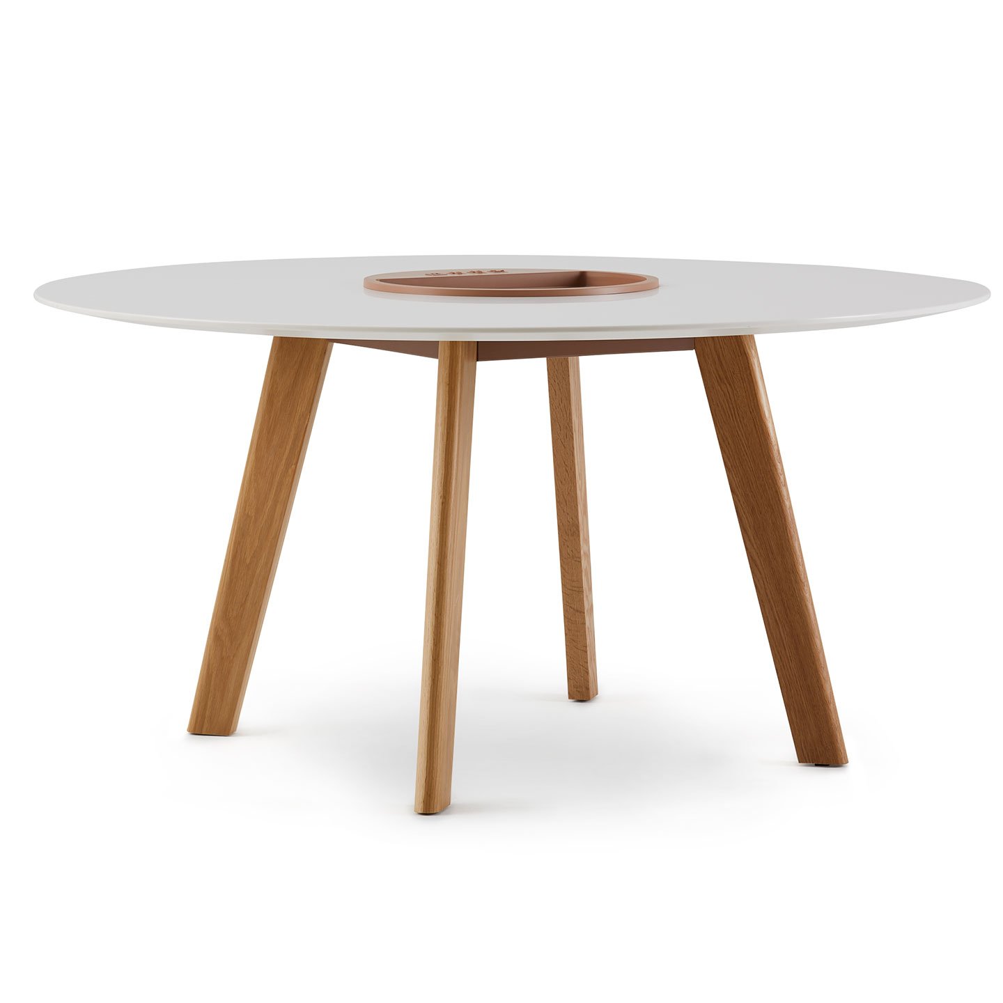 Haworth Immerse Table with 4 legs and circular white round top