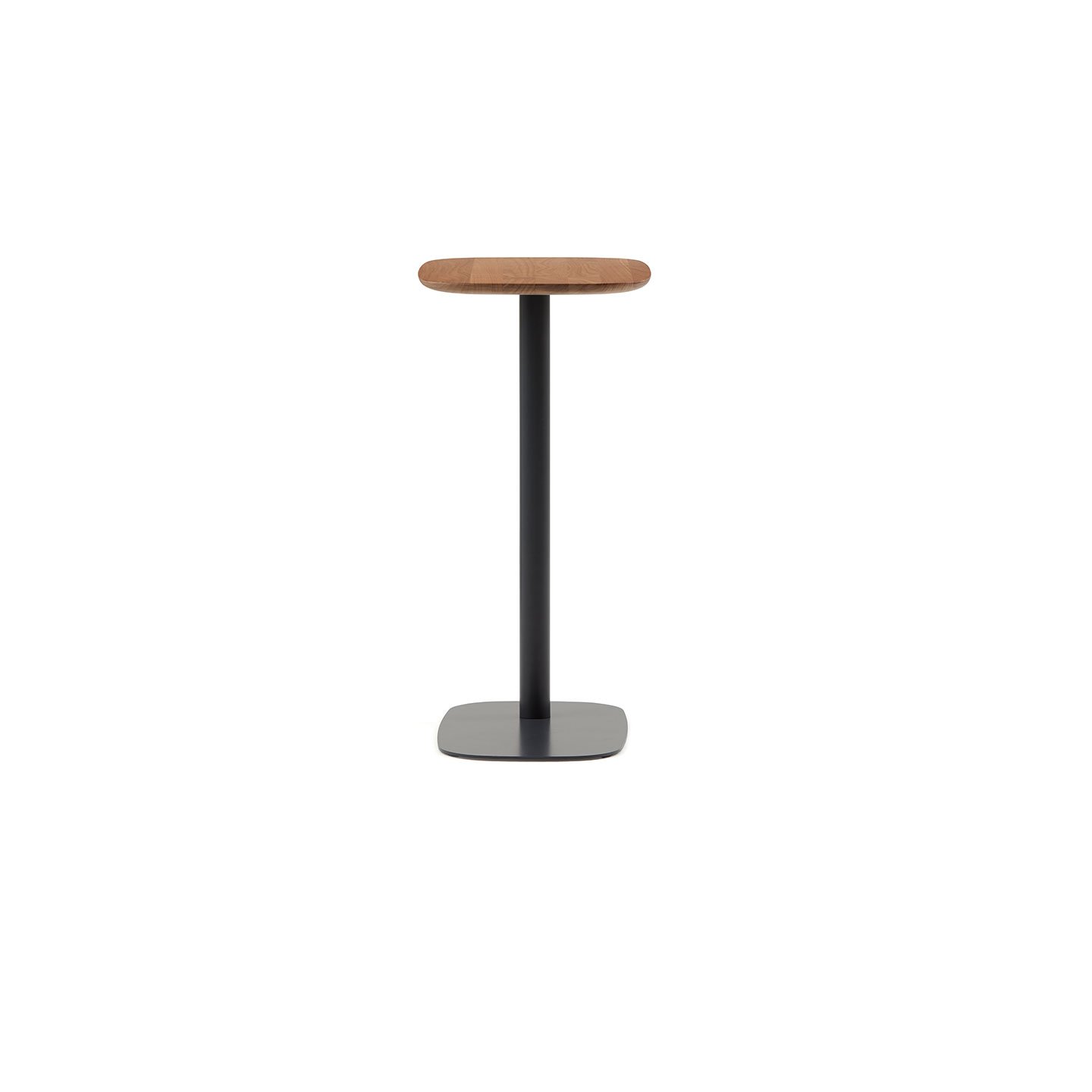 Haworth Pip Laptop table in white oak hardwood with black steel base