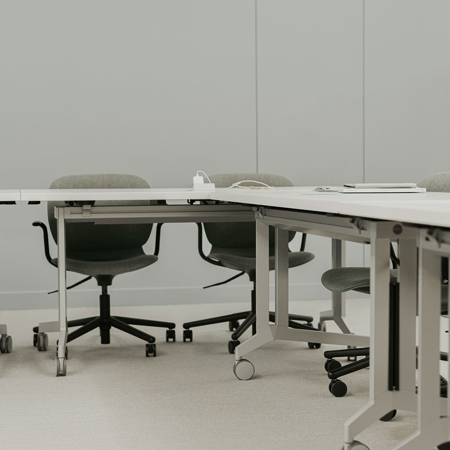 Haworth Planes Training Table in a conference room set for a meeting