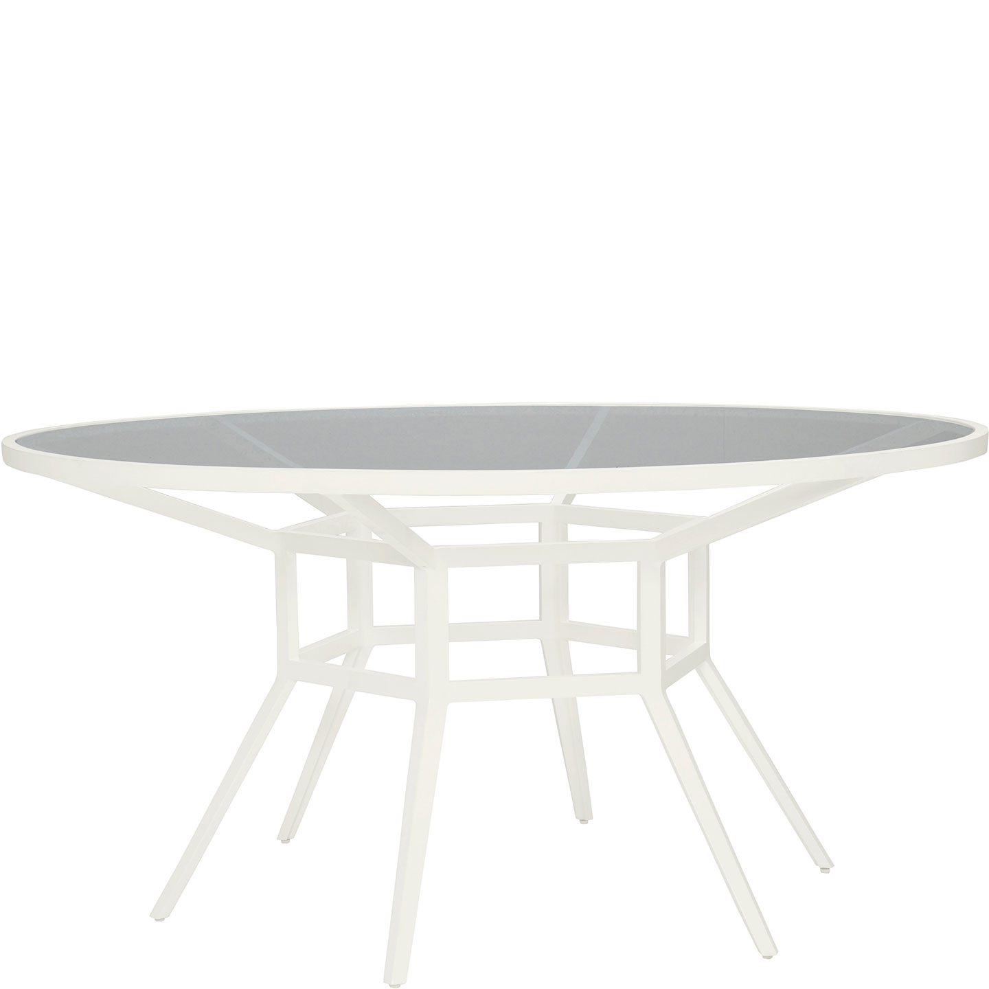 Haworth Slant Table with glass top and 6 white legs