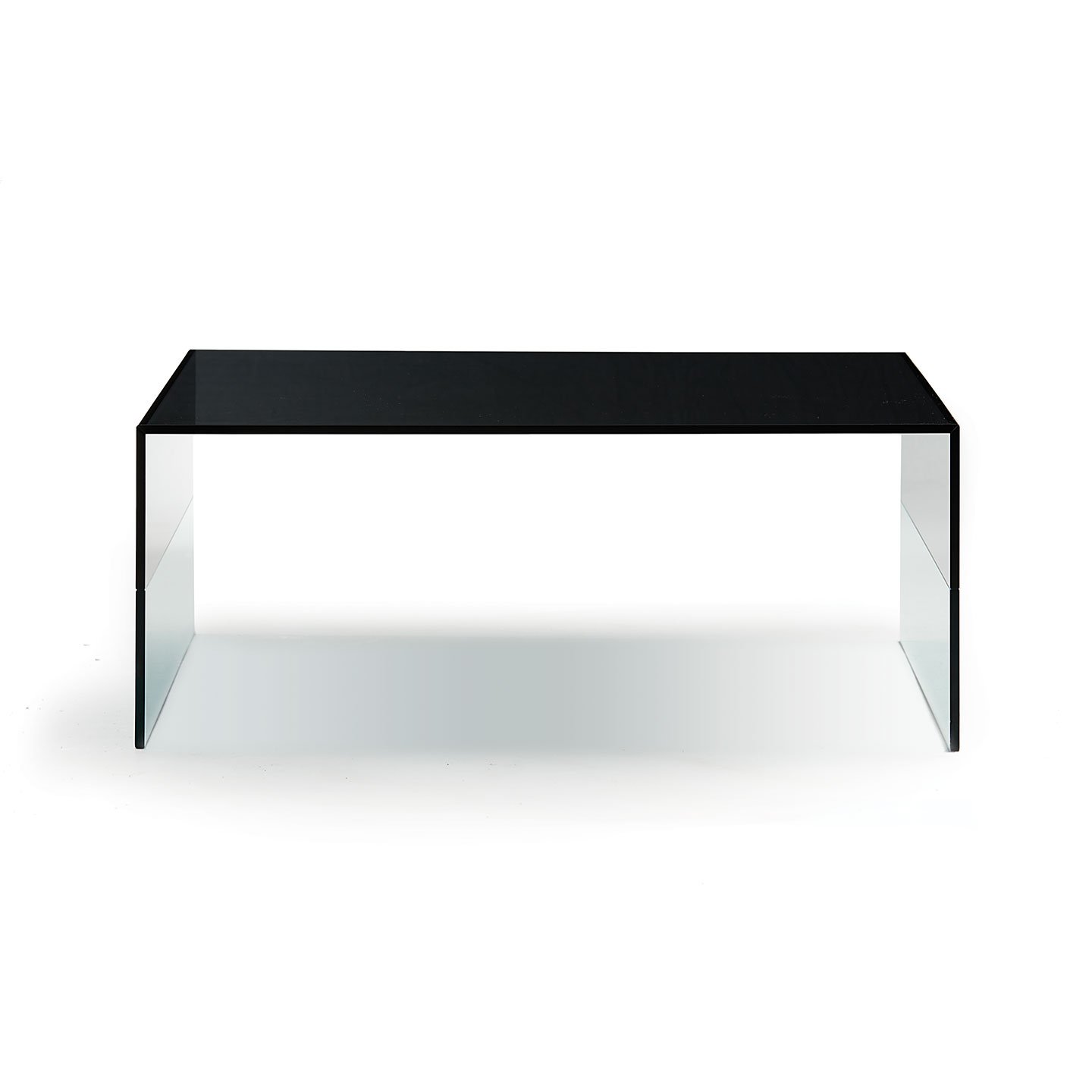 Haworth Smoke Table with square shape and smoked glass