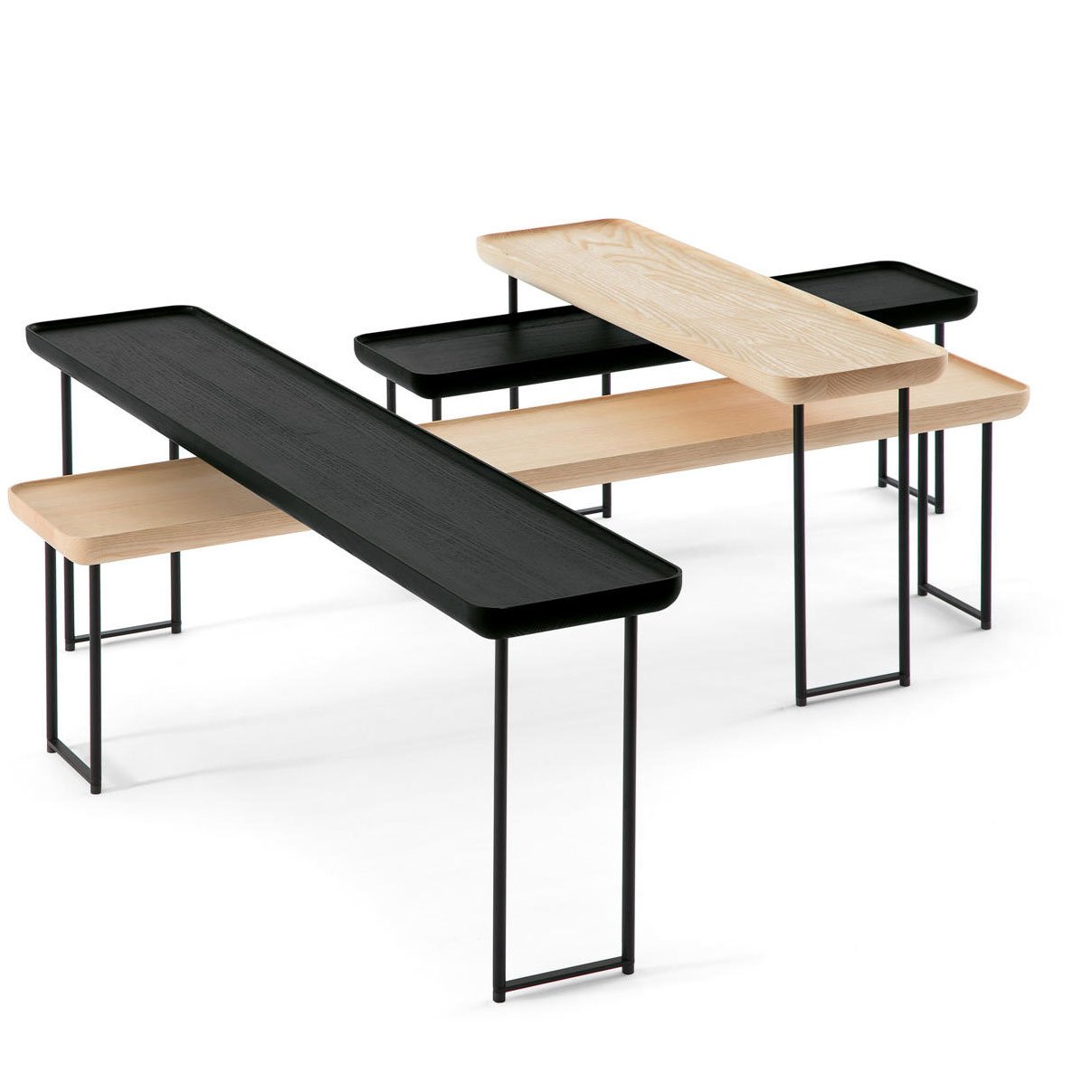 Haworth Torei Table in multiple colors and sizes with rectangular tops and steel legs
