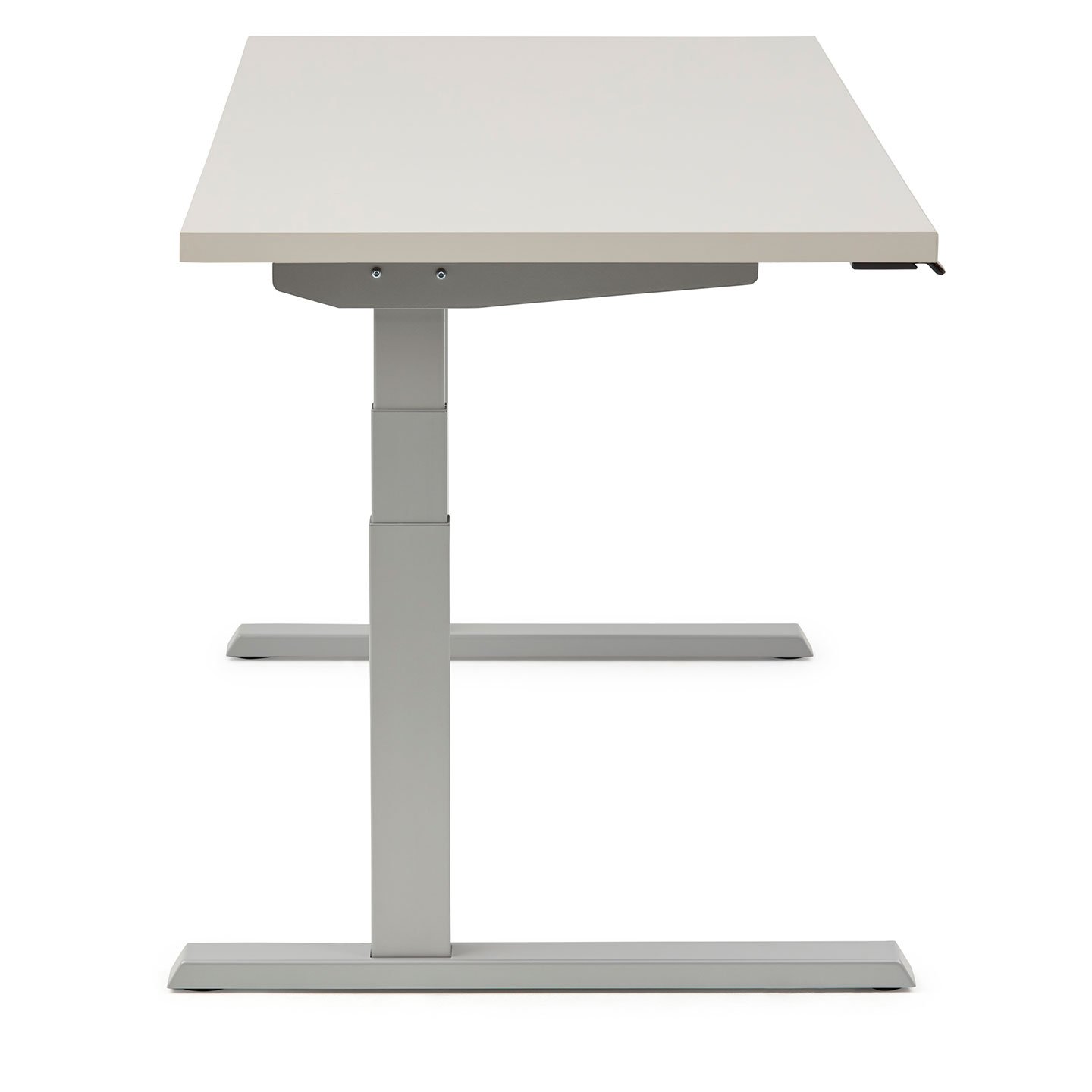Haworth Upside Height Adjustable Table with chalk rectangular top and steel legs
