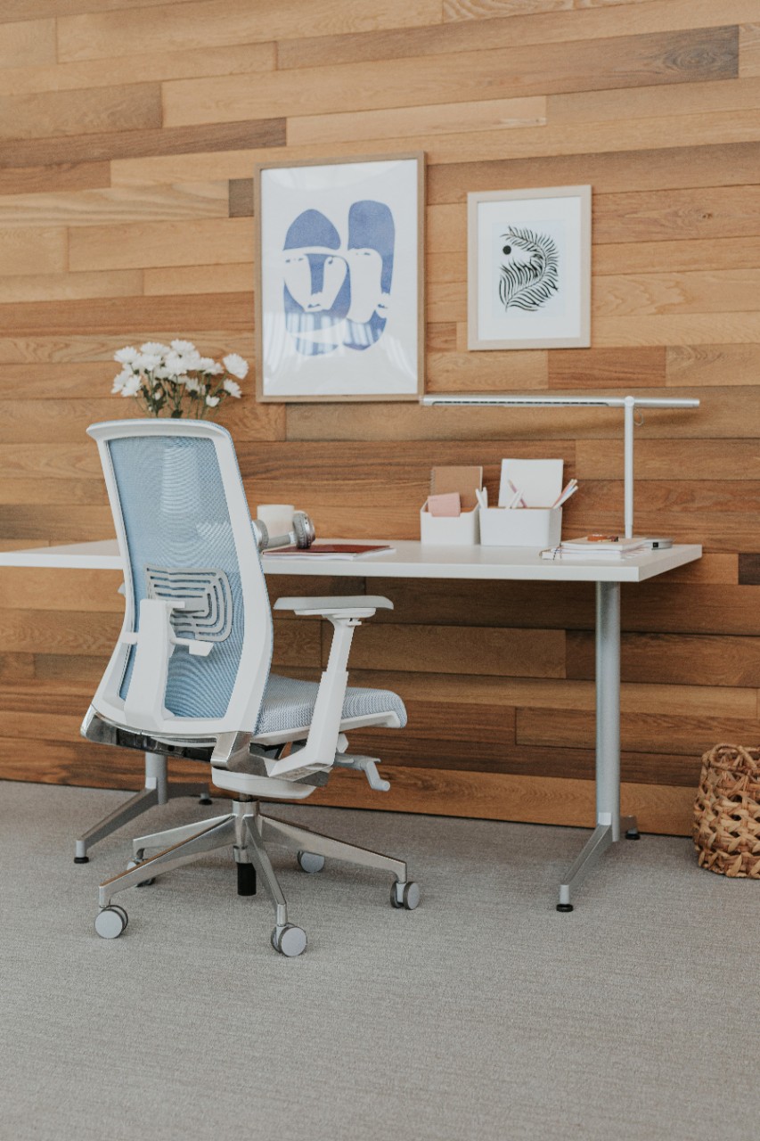 Haworth Very Task chairs in various colors and models in office spaces