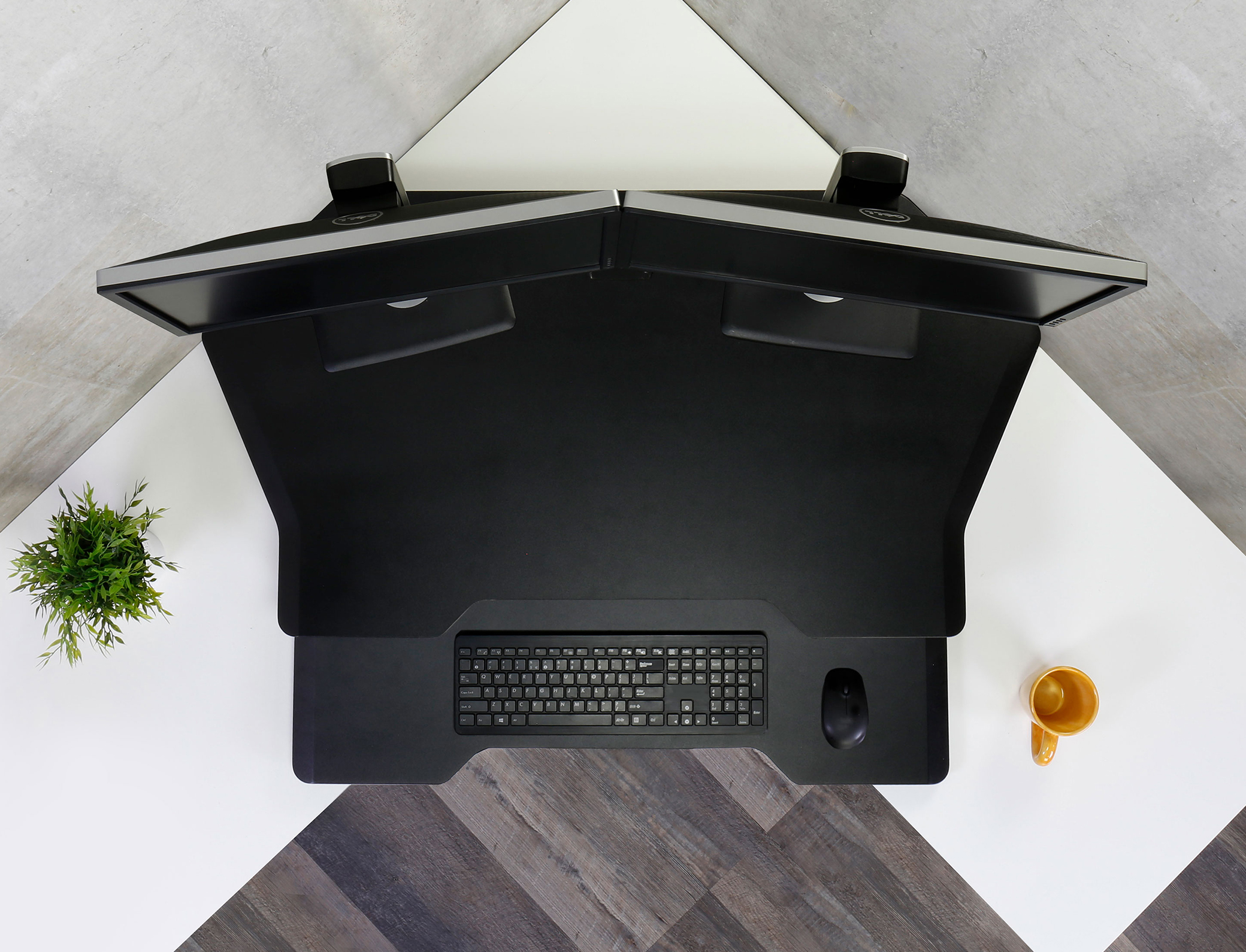 Ergotron WorkFit Corner Standing Desk Converter Haworth Retail Store