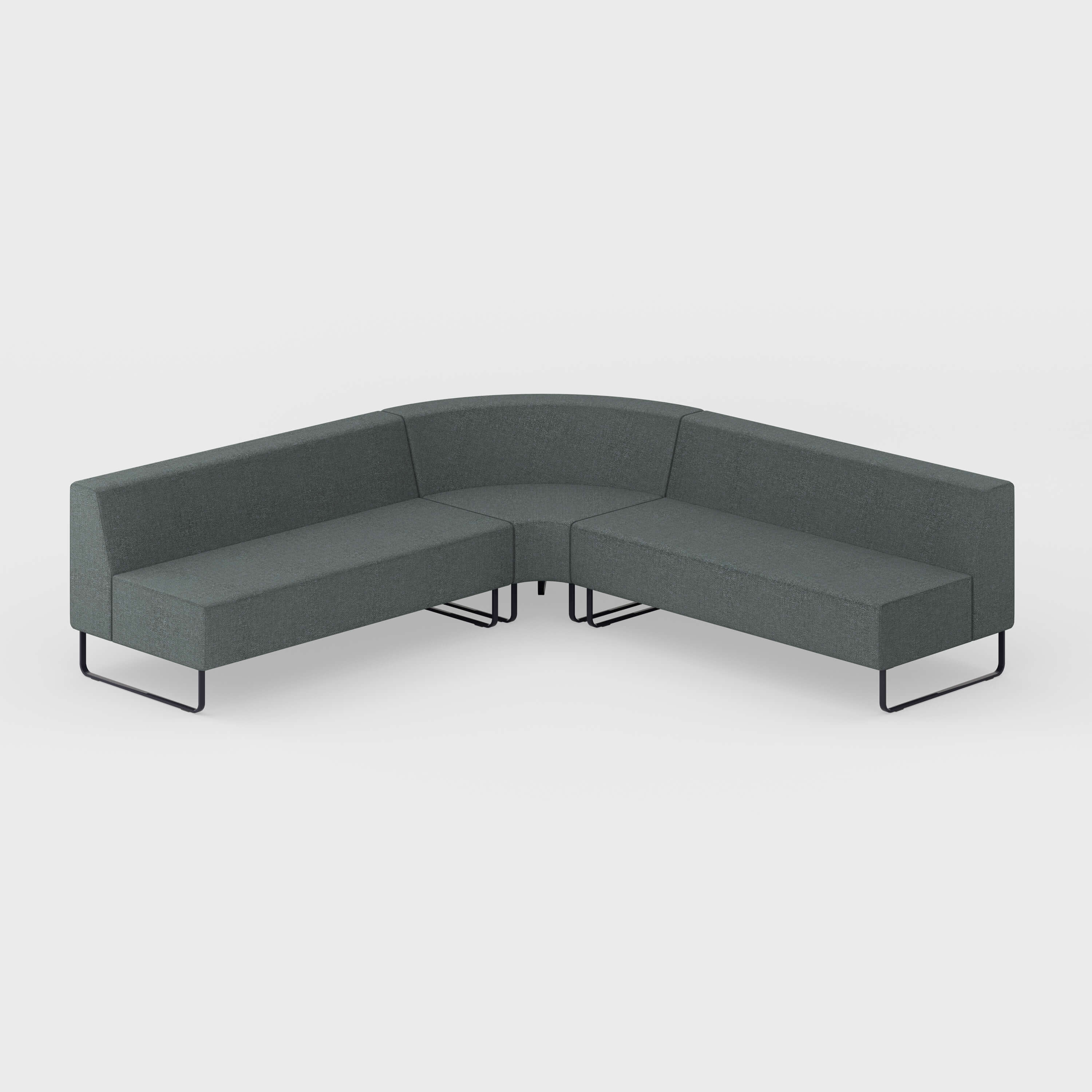 Riverbend Three-Piece Modular Sectional - 3-Piece Round Corner / Steel (4H-FT) / Pitch (TR-TF)