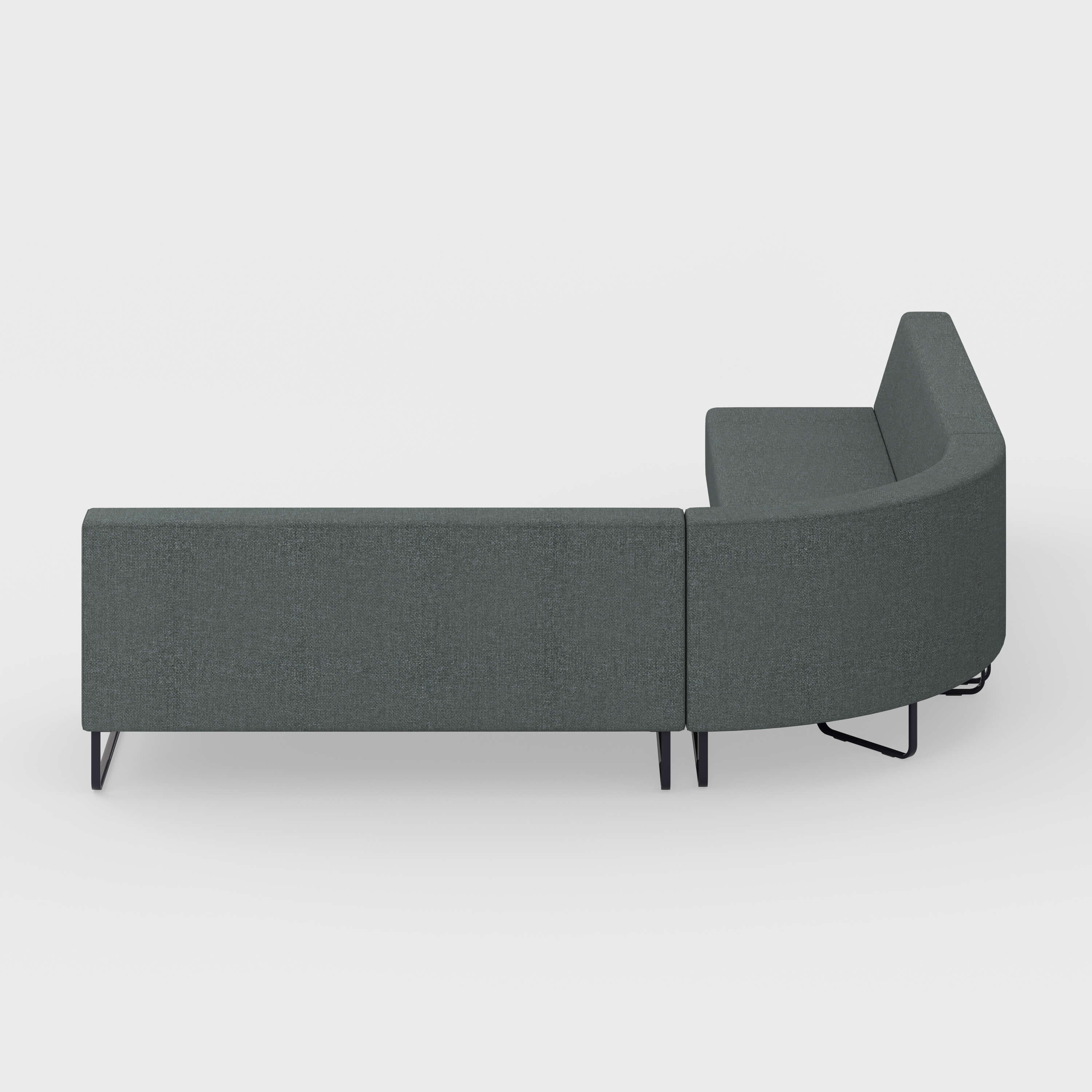 Riverbend Three-Piece Modular Sectional - 3-Piece Round Corner / Steel (4H-FT) / Pitch (TR-TF)