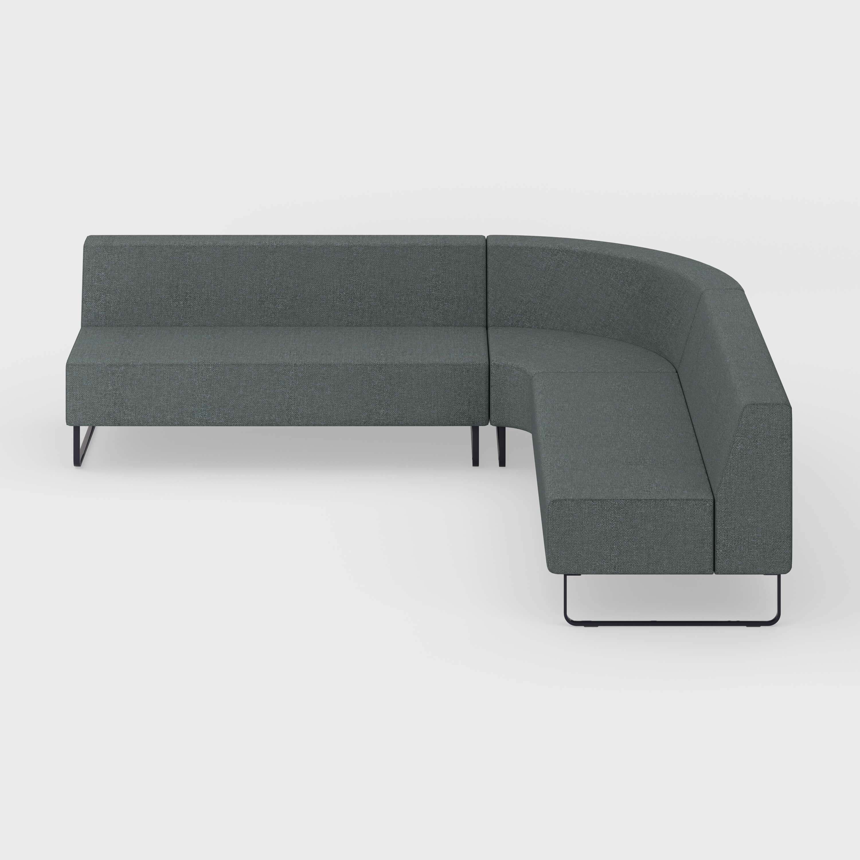 Riverbend Three-Piece Modular Sectional - 3-Piece Round Corner / Steel (4H-FT) / Pitch (TR-TF)