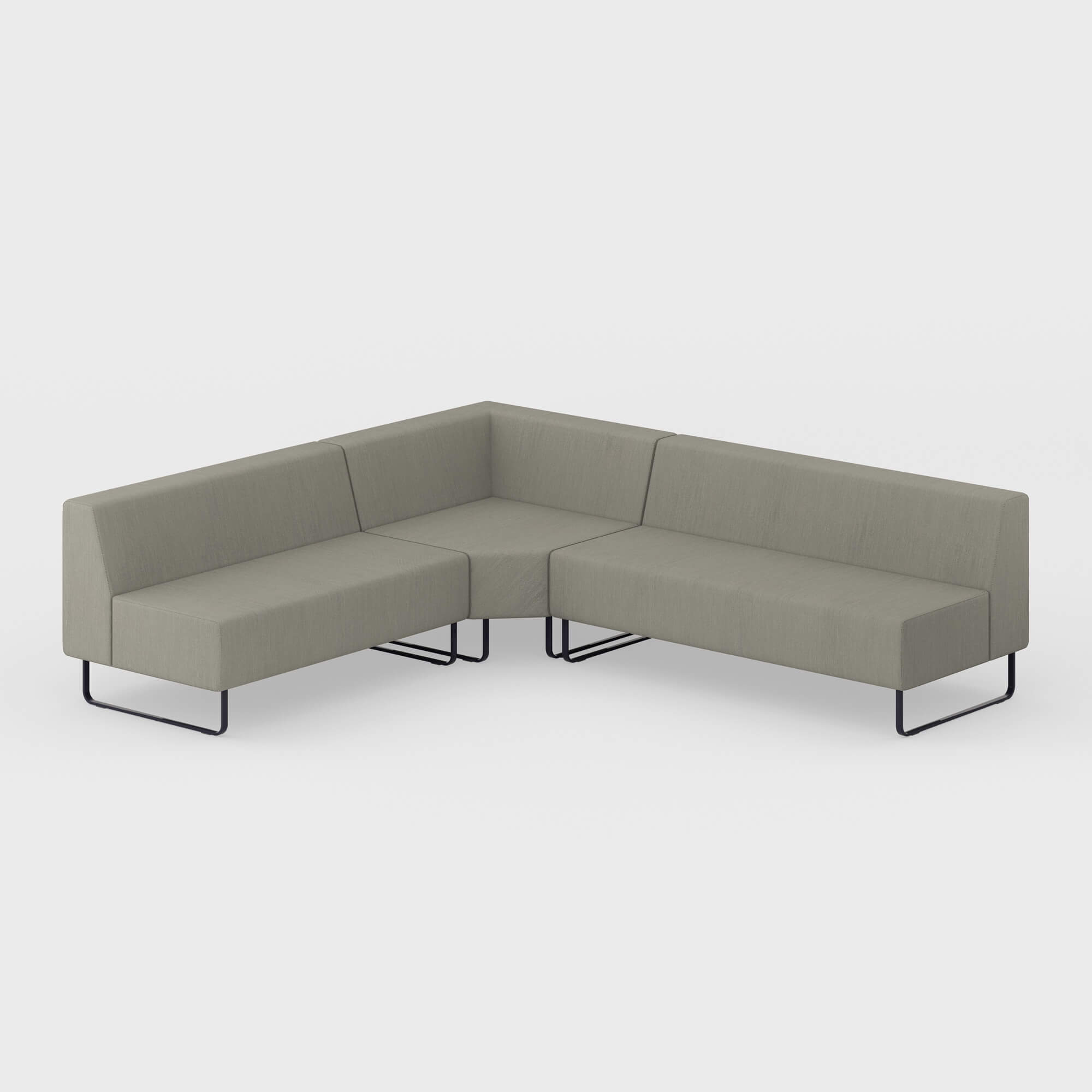 Riverbend Three-Piece Modular Sectional - 3-Piece Square Corner / Pebble (SY-124) / Pitch (TR-TF)