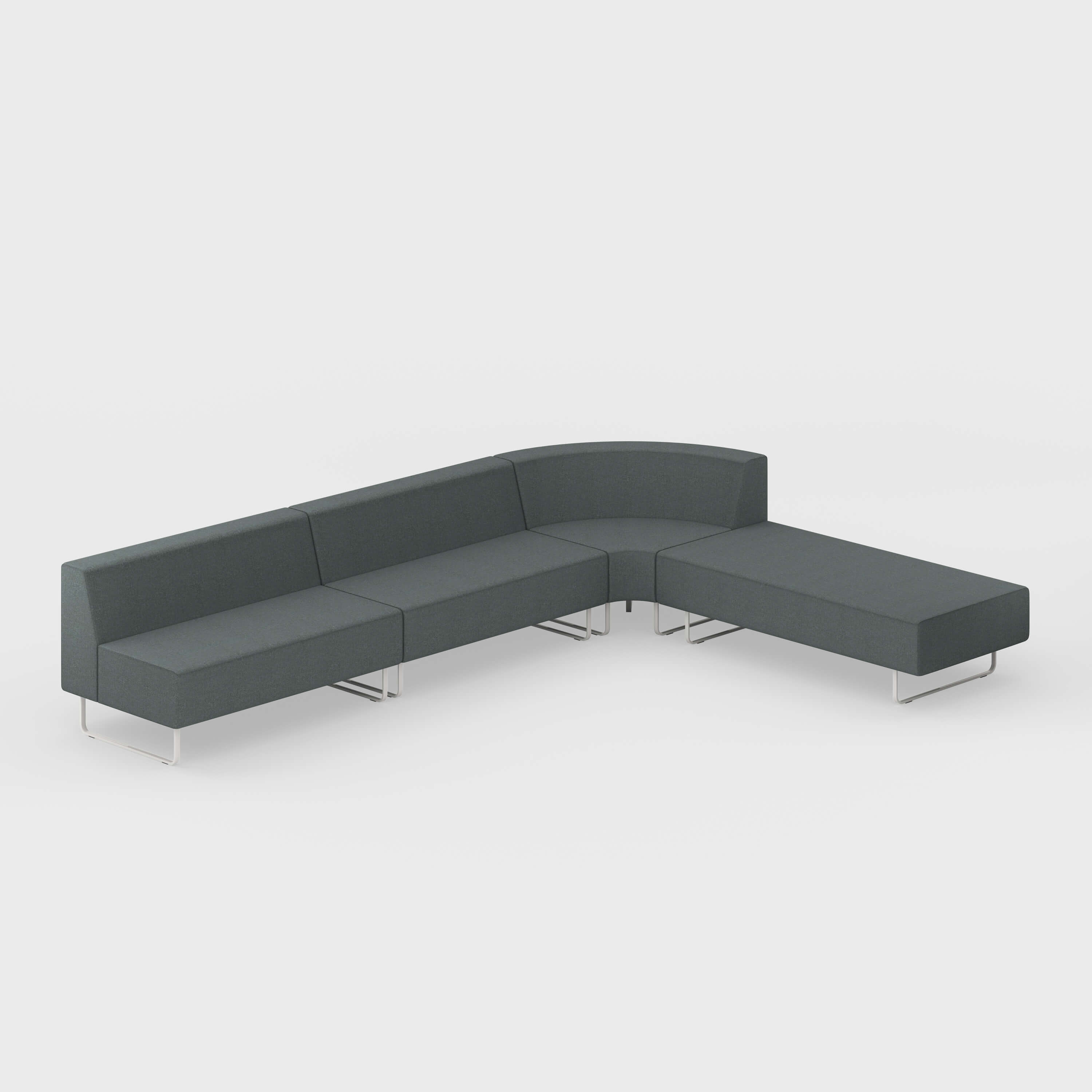 Riverbend Four-Piece Modular Sectional - 4-Piece Round Corner / Steel (4H-FT) / Plaster (TR-TW)