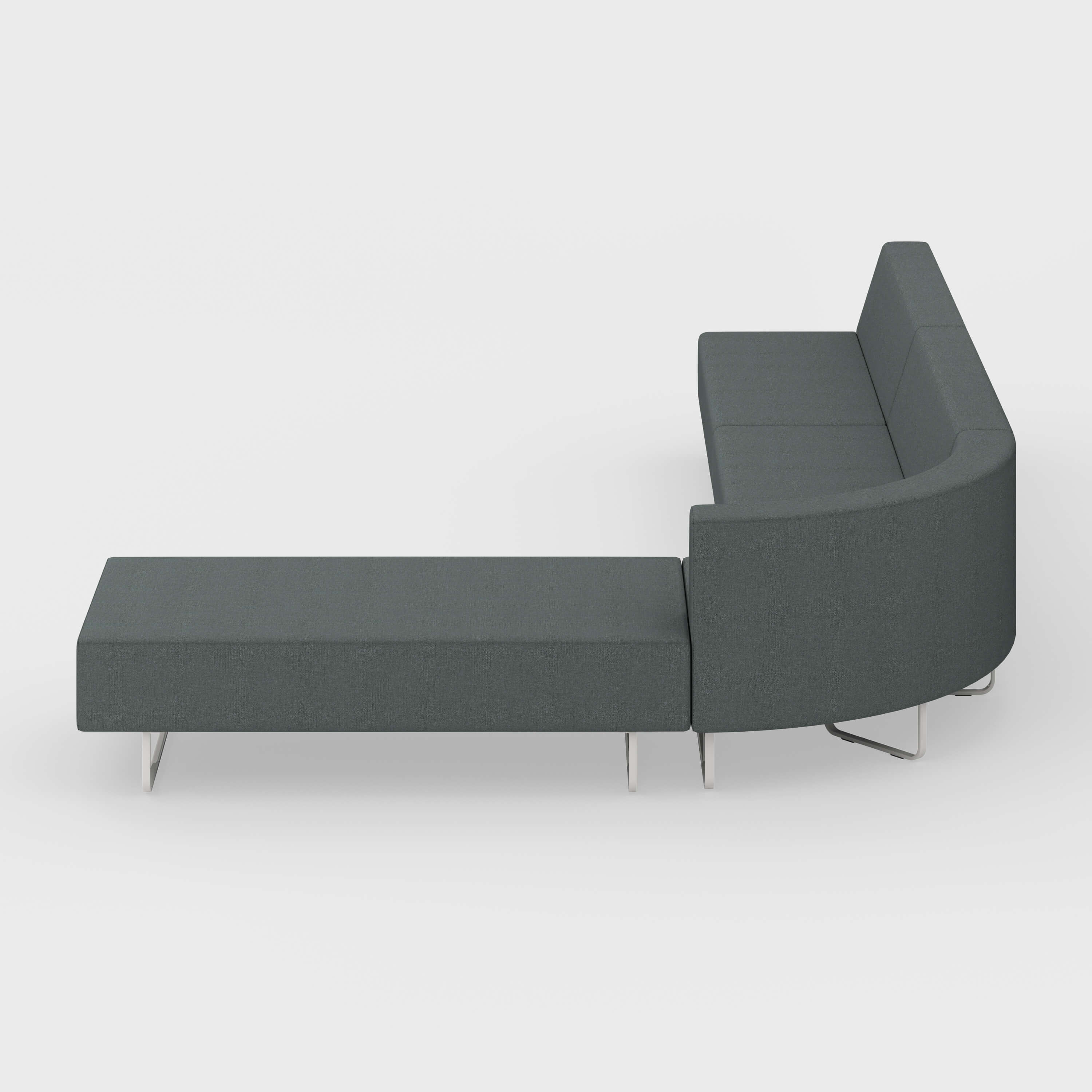 Riverbend Four-Piece Modular Sectional - 4-Piece Round Corner / Steel (4H-FT) / Plaster (TR-TW)