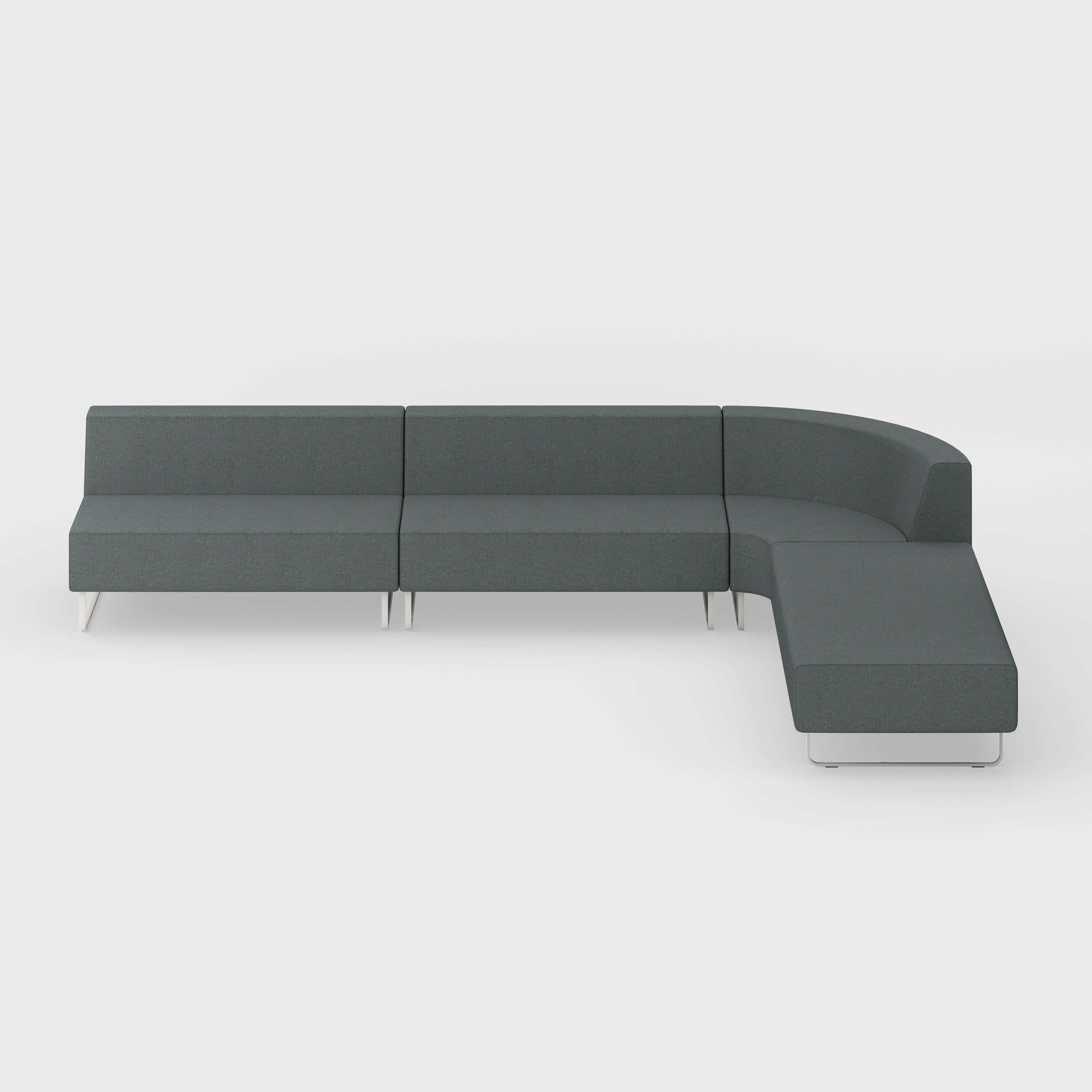 Riverbend Four-Piece Modular Sectional - 4-Piece Round Corner / Steel (4H-FT) / Plaster (TR-TW)