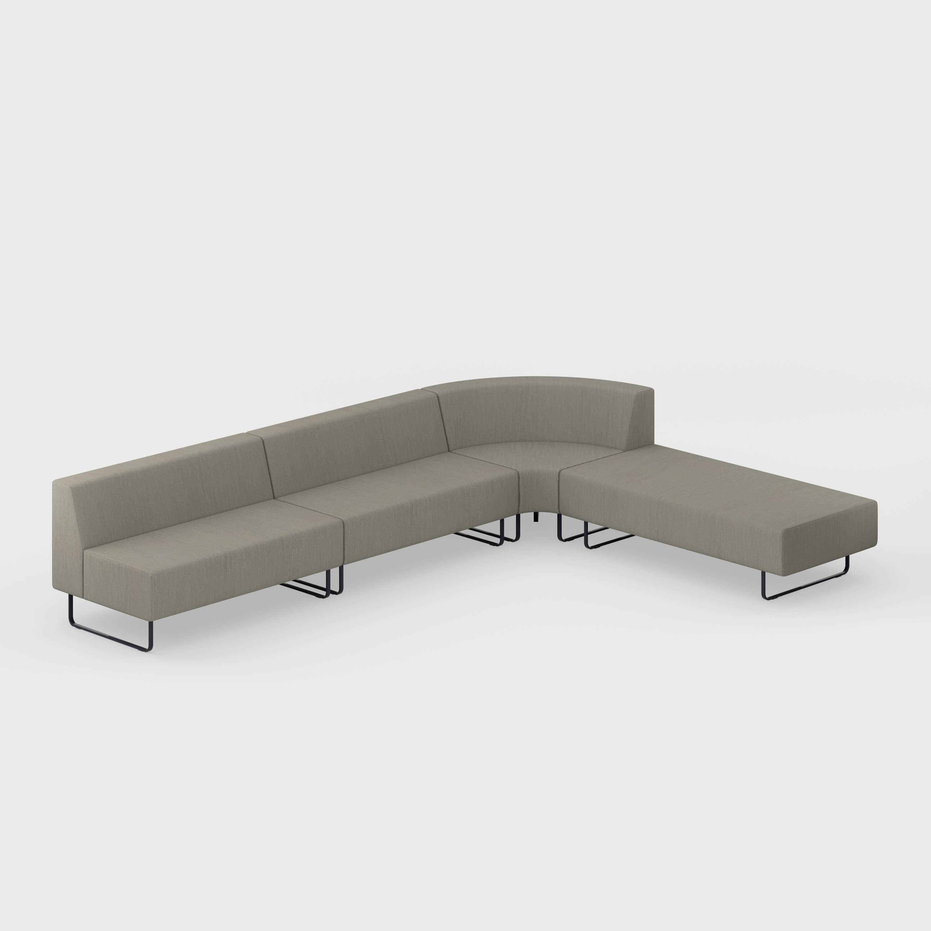 Riverbend Four-Piece Modular Sectional - 4-Piece Round Corner / Pebble (SY-124) / Pitch (TR-TF)