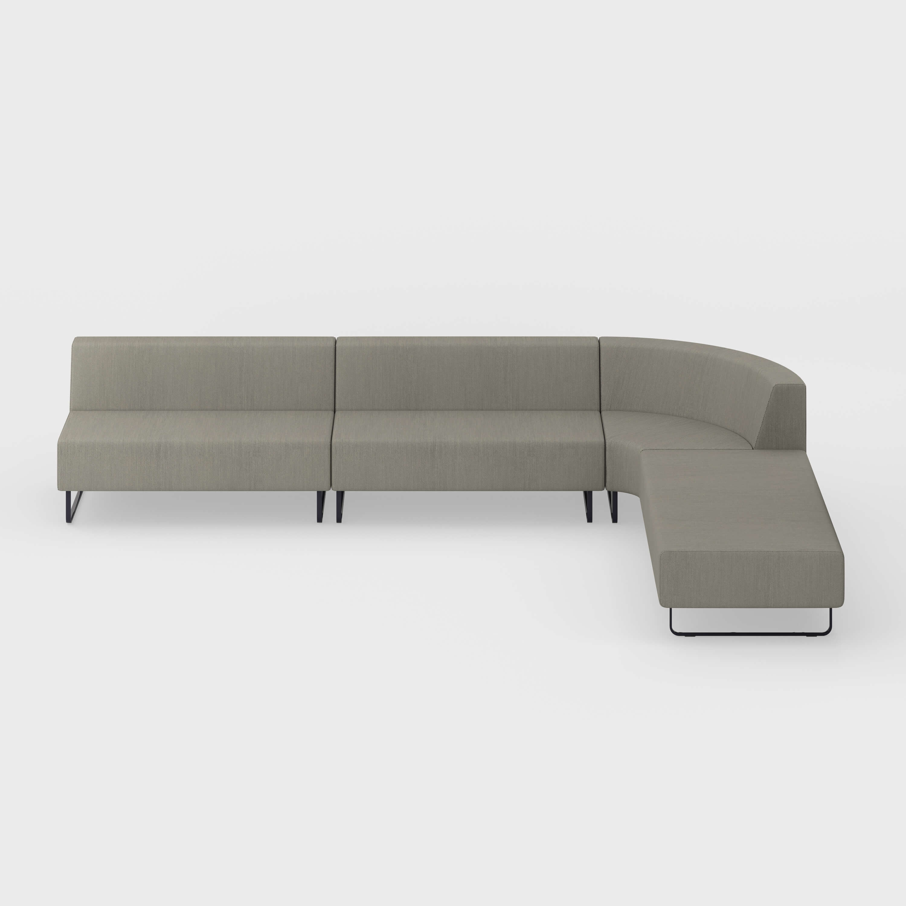 Riverbend Four-Piece Modular Sectional - 4-Piece Round Corner / Pebble (SY-124) / Pitch (TR-TF)