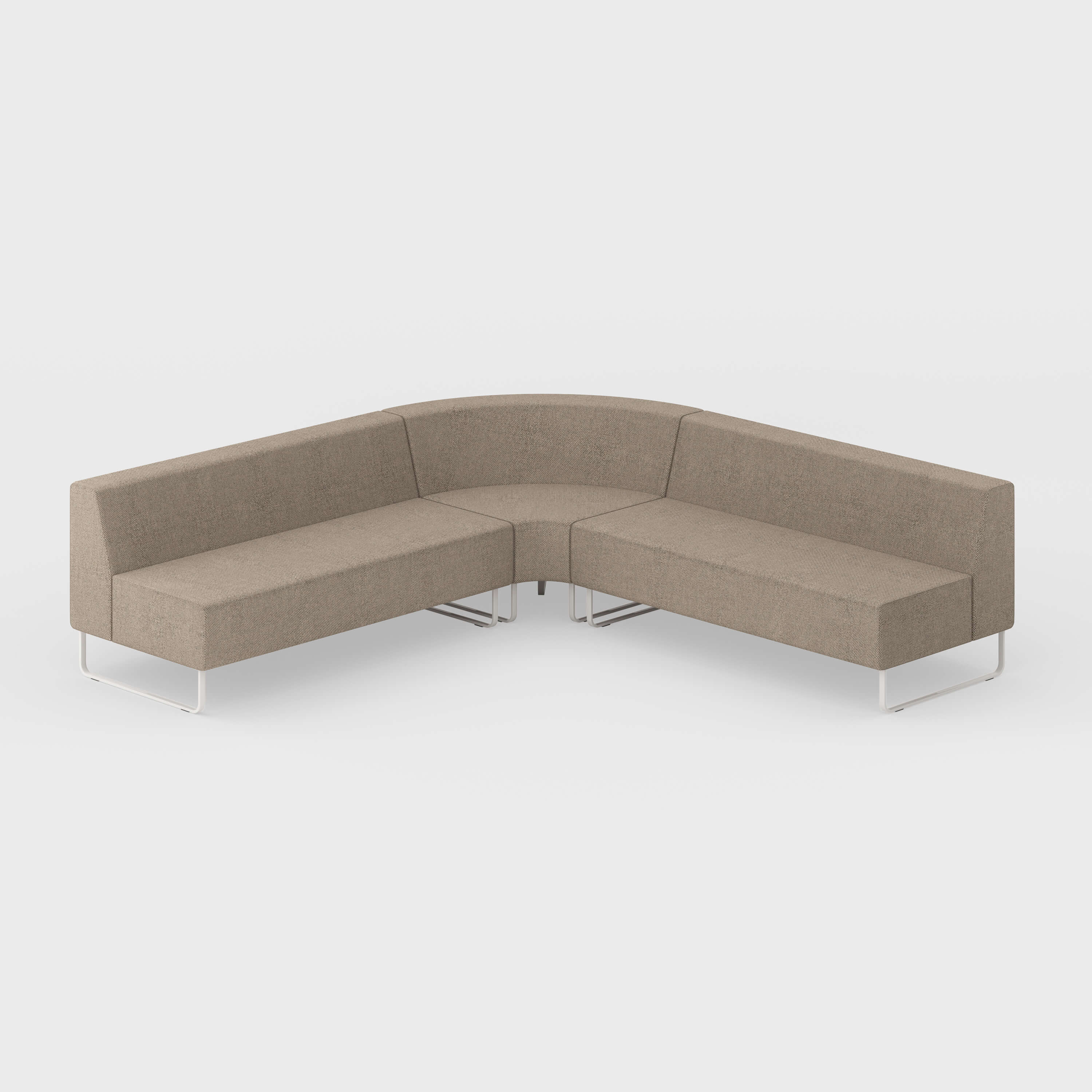 Riverbend Three-Piece Modular Sectional - 3-Piece Round Corner / Stone (6M-AR) / Plaster (TR-TW)