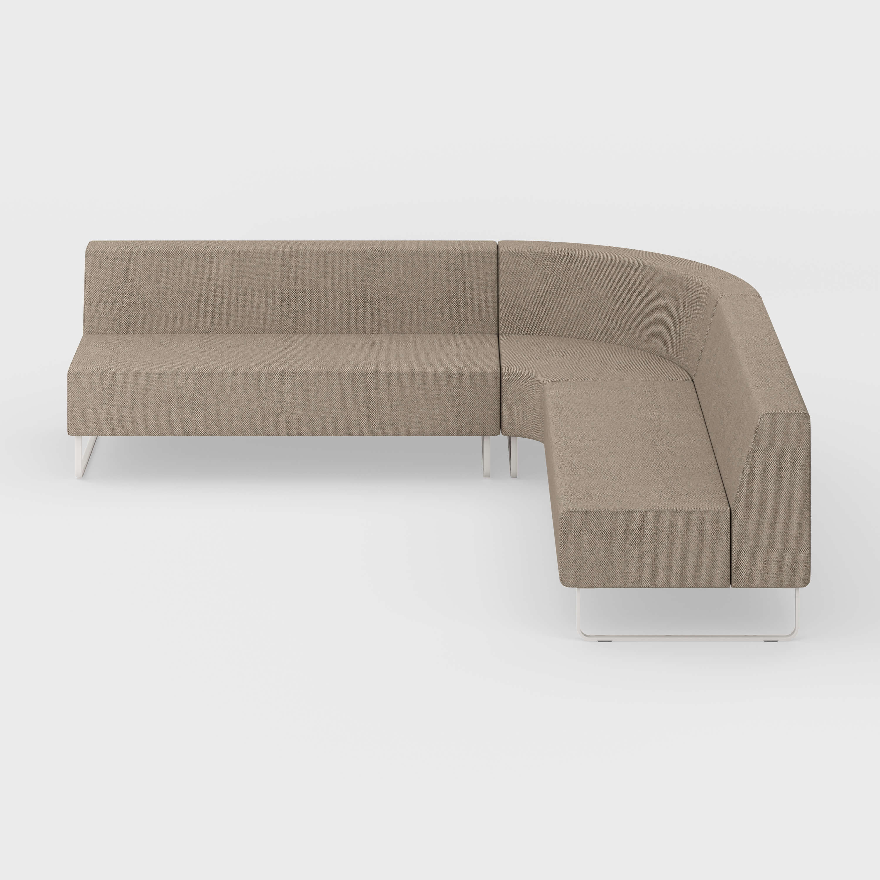 Riverbend Three-Piece Modular Sectional - 3-Piece Round Corner / Stone (6M-AR) / Plaster (TR-TW)