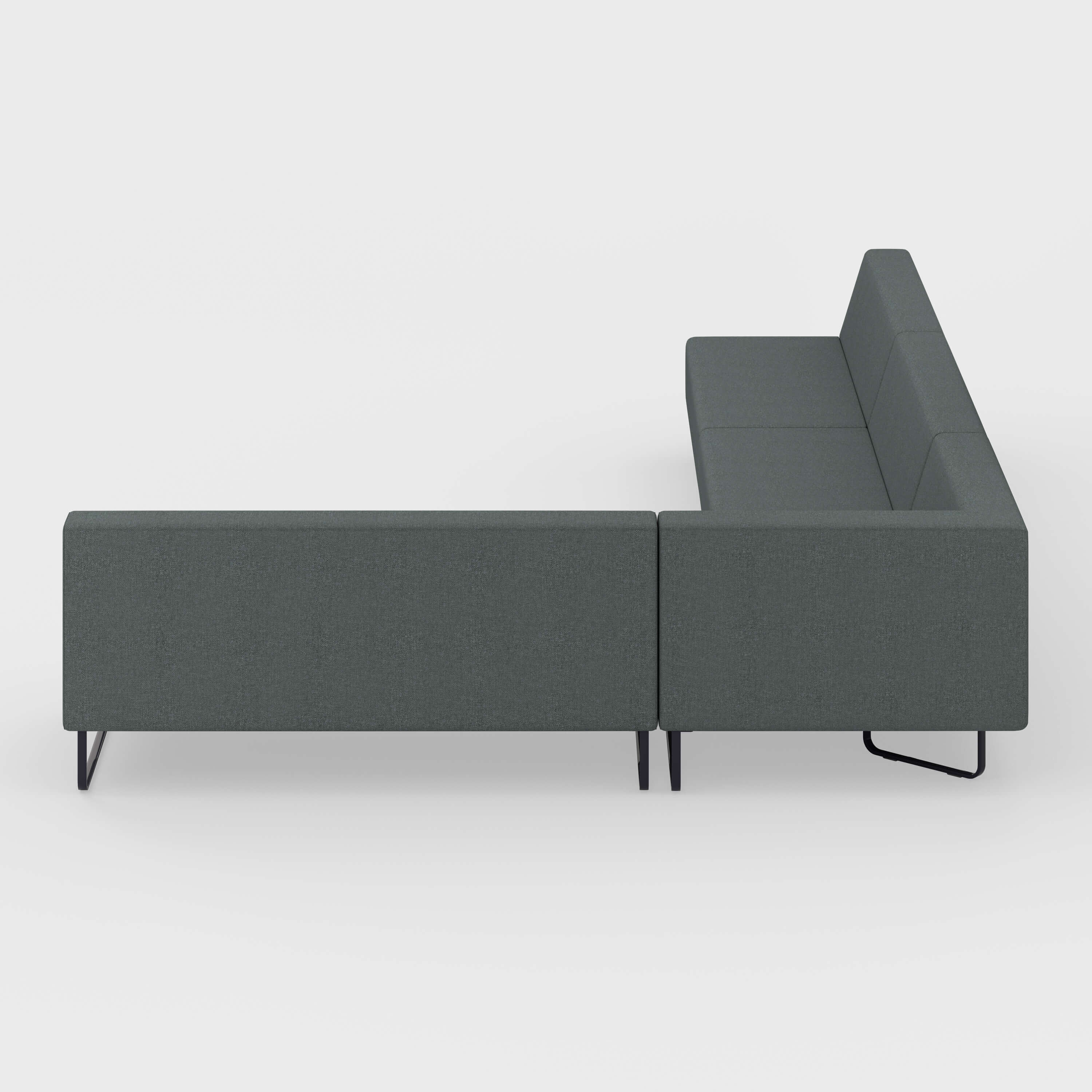 Riverbend Four-Piece Modular Sectional - 4-Piece Square Corner / Steel (4H-FT) / Pitch (TR-TF)