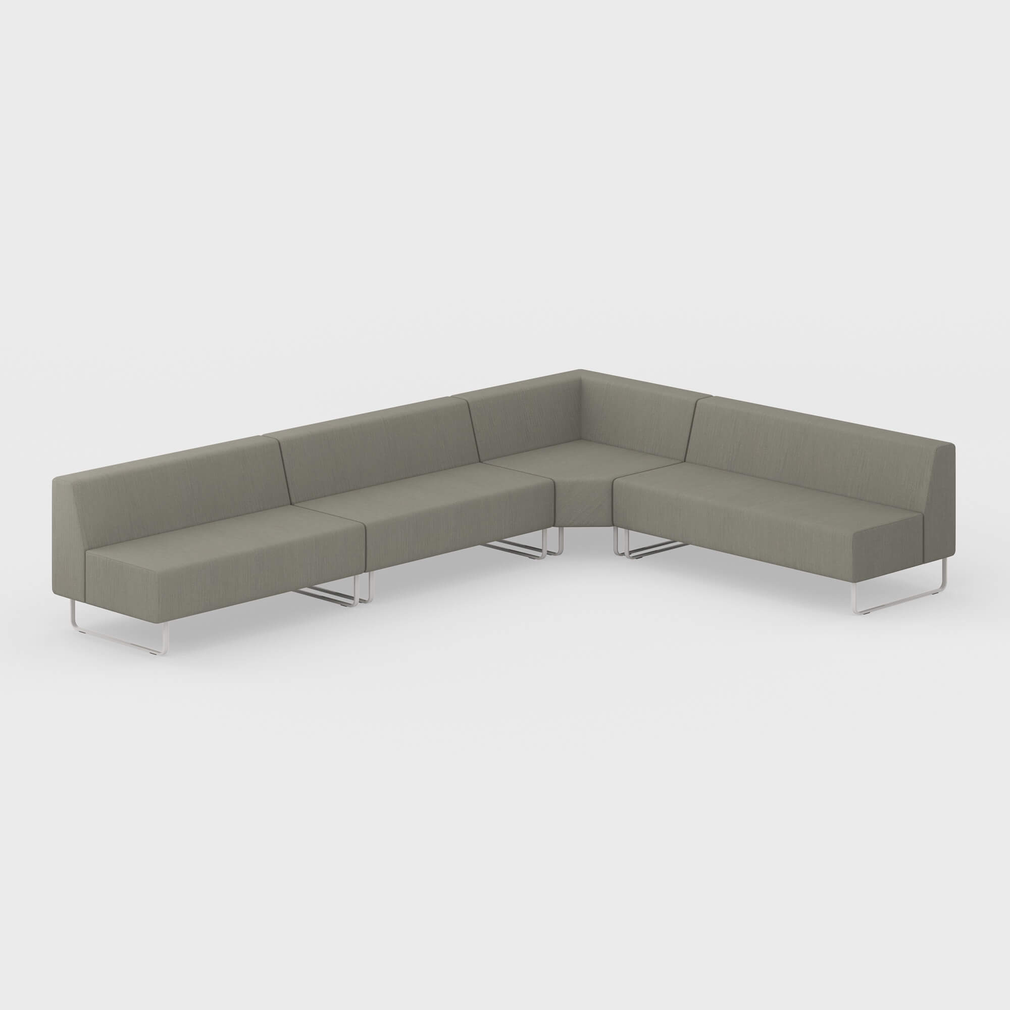 Riverbend Four-Piece Modular Sectional - 4-Piece Square Corner / Pebble (SY-124) / Plaster (TR-TW)