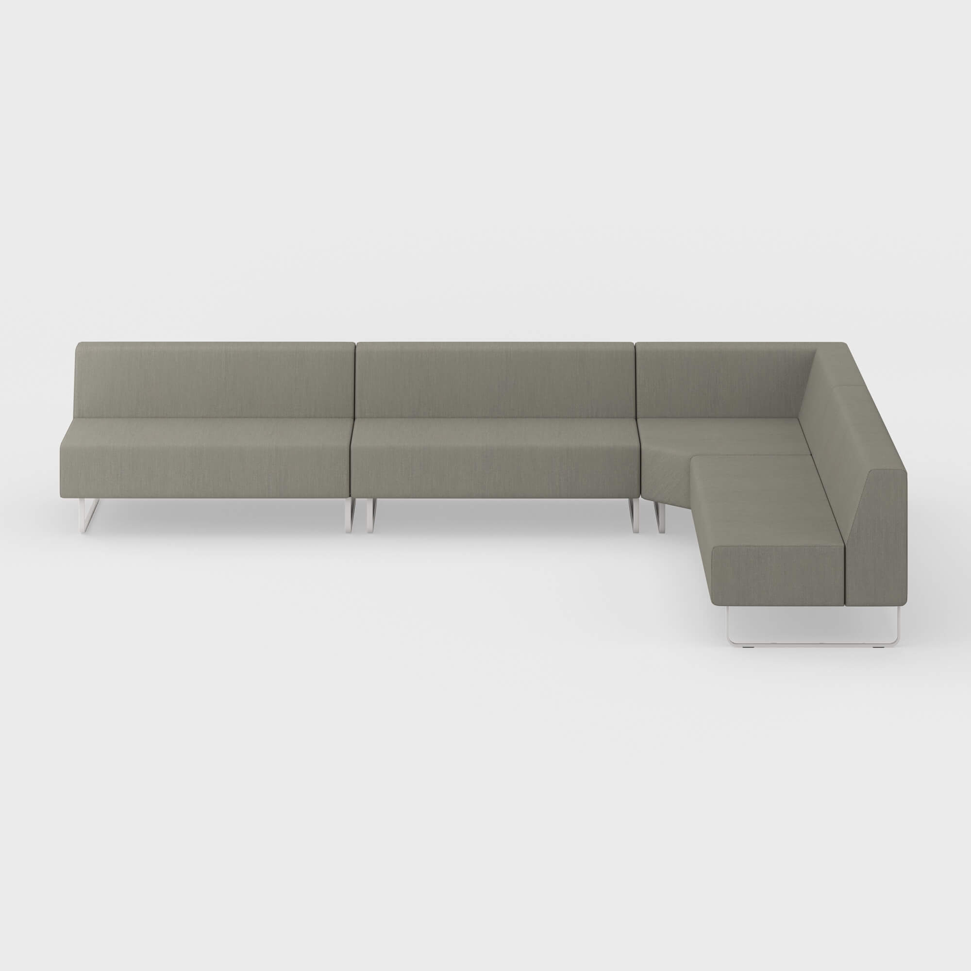 Riverbend Four-Piece Modular Sectional - 4-Piece Square Corner / Pebble (SY-124) / Plaster (TR-TW)