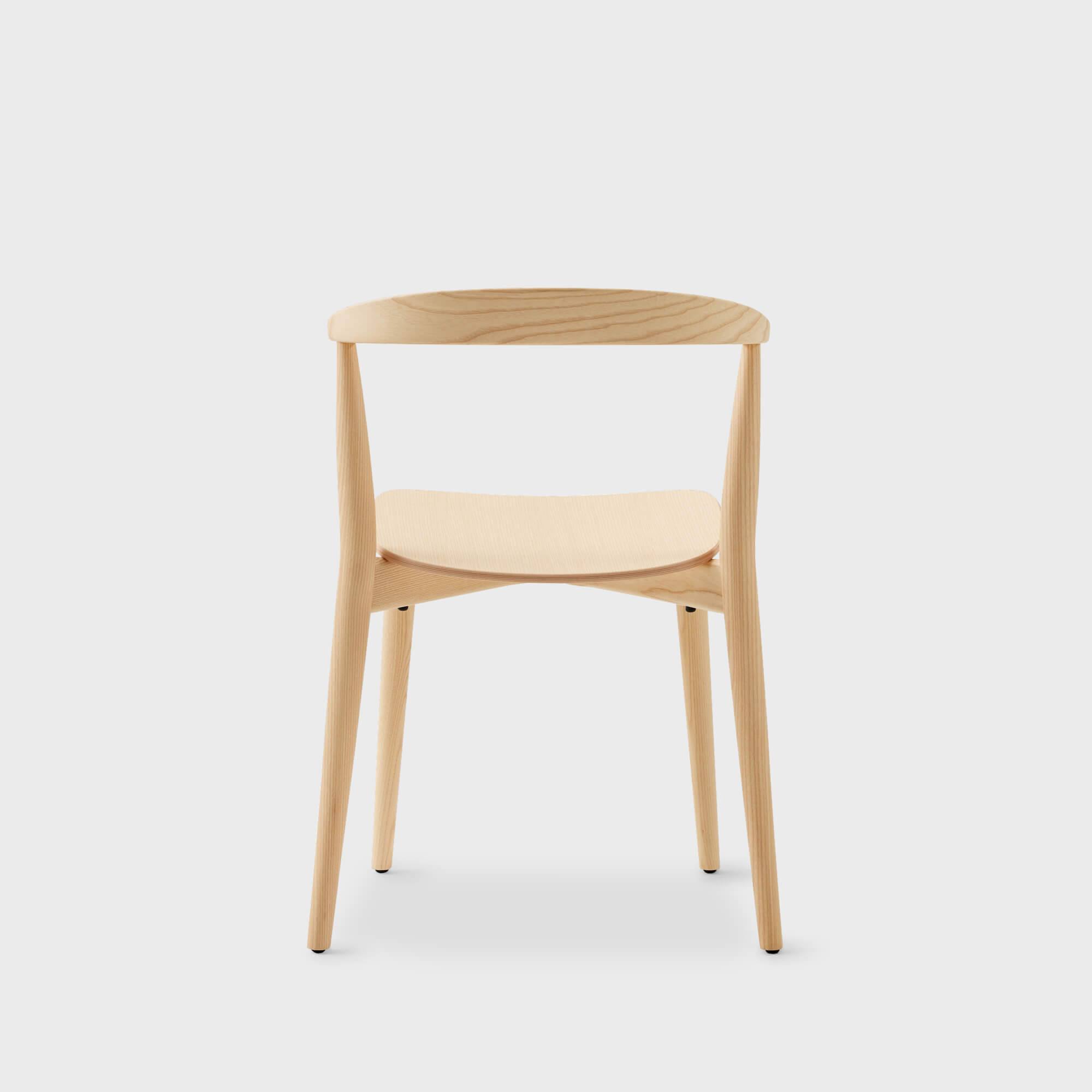 Newood Light Stacking Side Chair - White Stained Ash (E4-113)