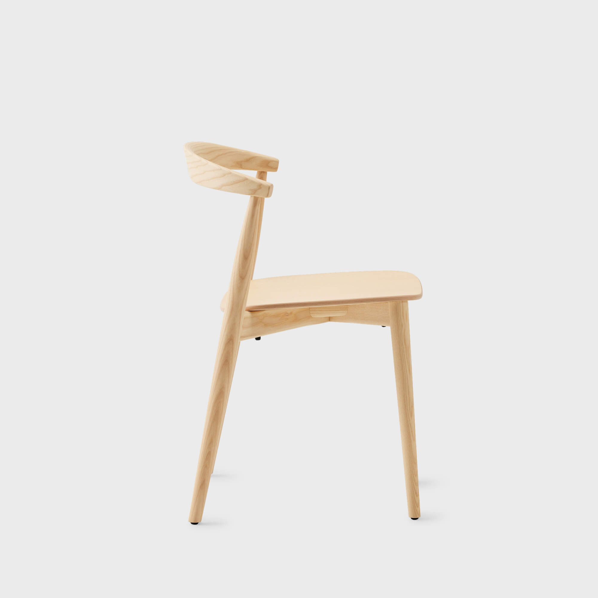 Newood Light Stacking Side Chair - White Stained Ash (E4-113)